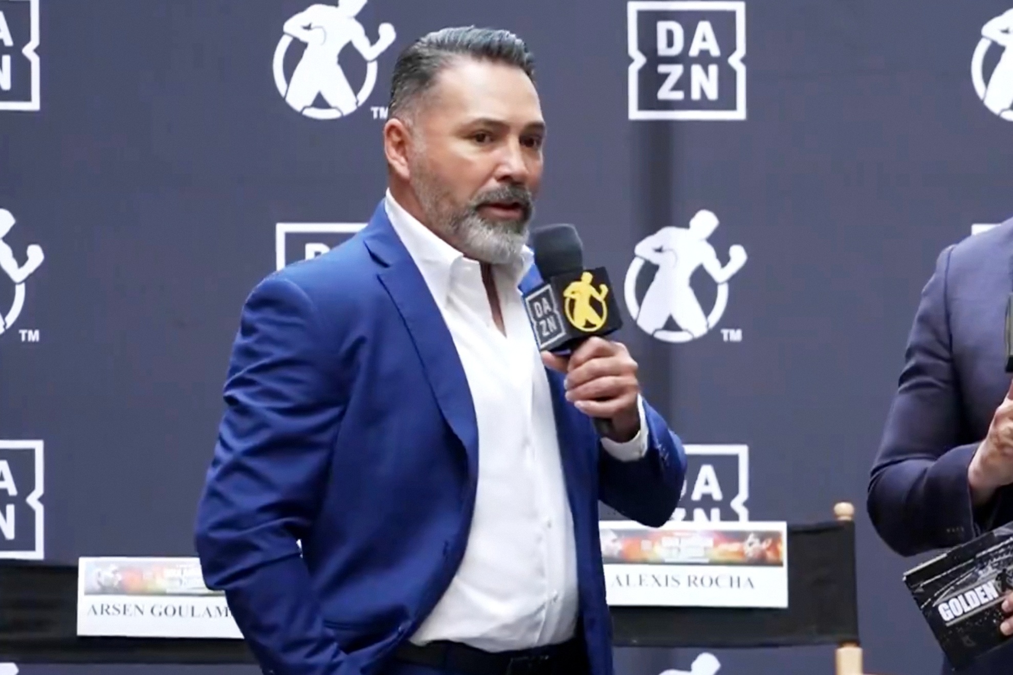 Oscar De La Hoya during the Zurdo Ramirez press conference.