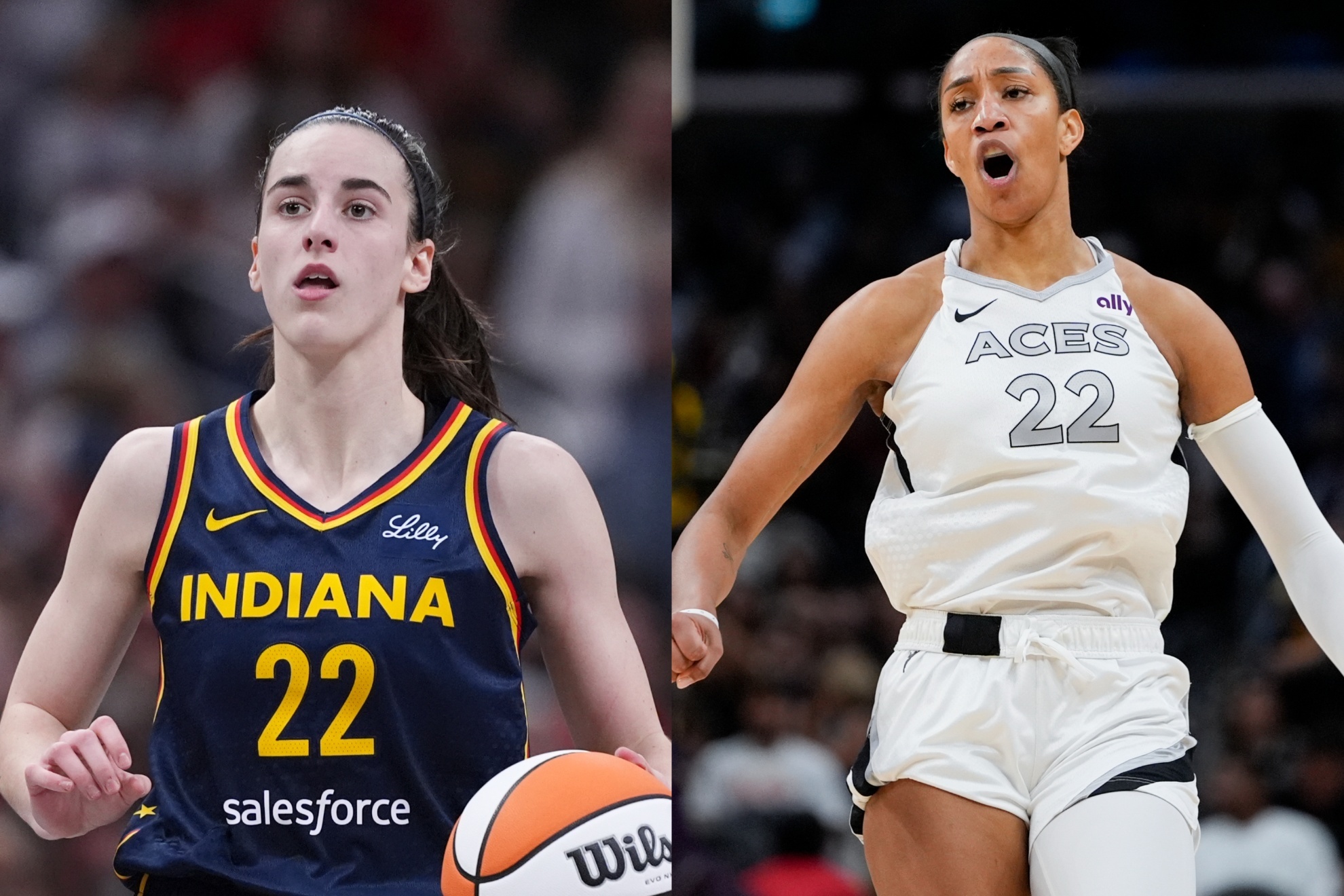 Caitlin Clark and A'ja Wilson LAPRESSE