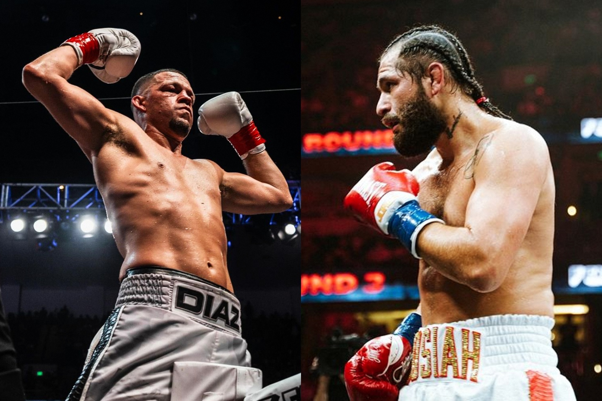Nate Diaz (left) and Jorge Masvidal (right).