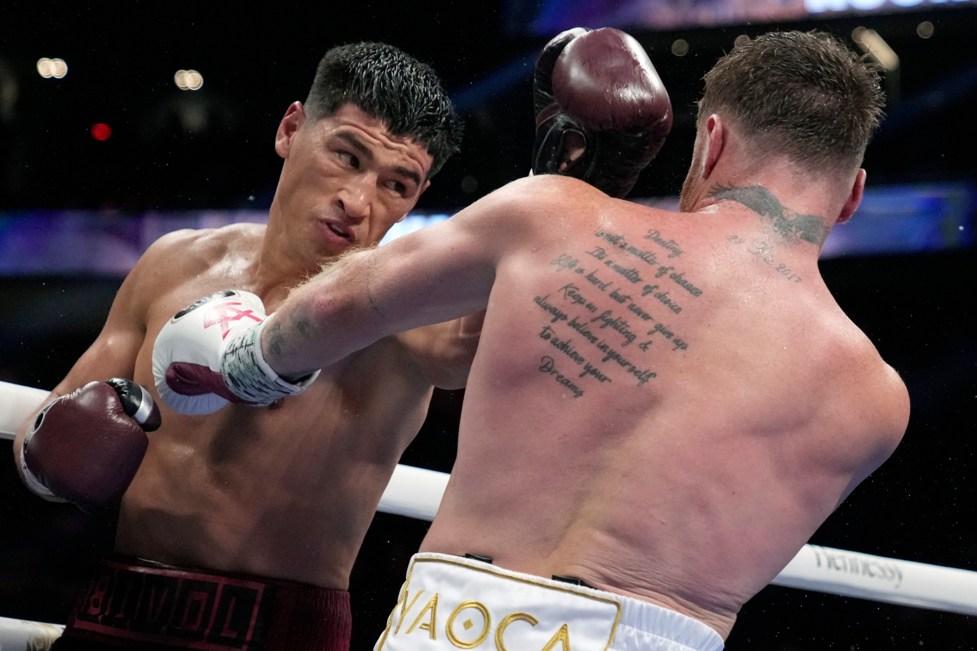 Dmitry Bivol during his fight against Canelo Alvarez.