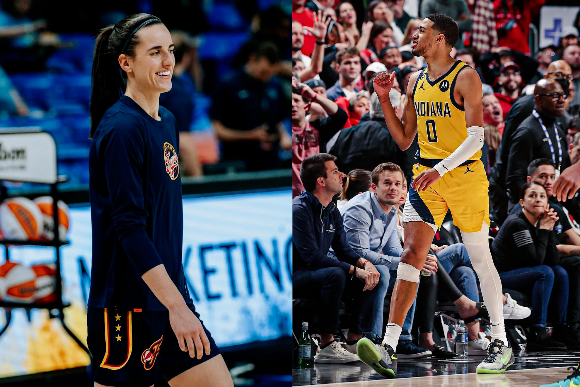Caitlin Clark and Tyrese Haliburton LAPRESSE