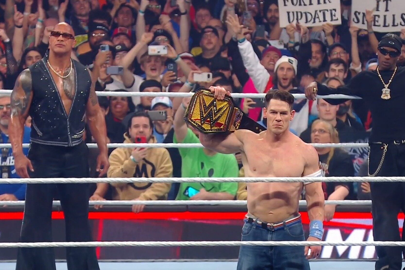 The Rock, John Cena and Travis Scott