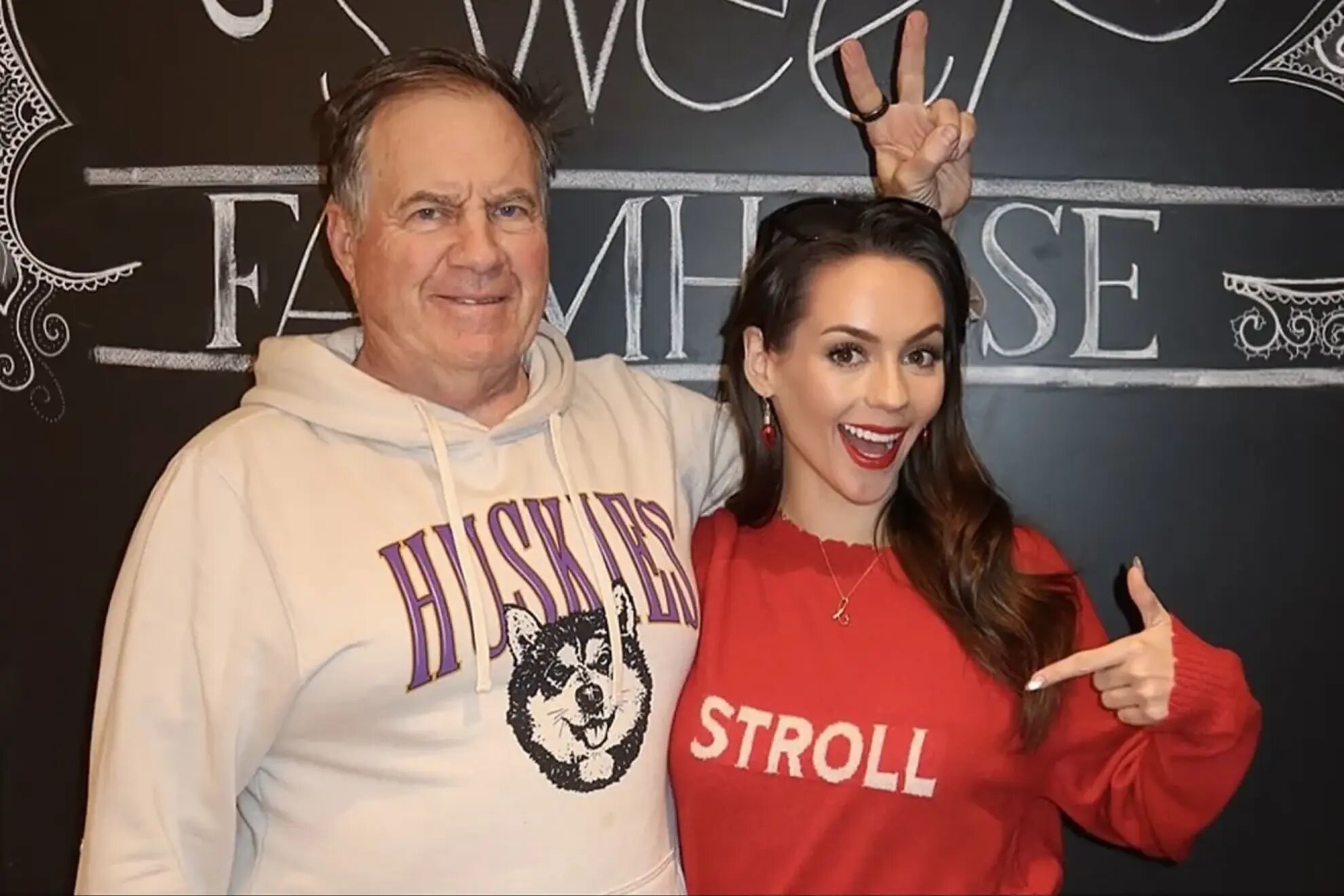 Bill Belichick and Jordon Hudson