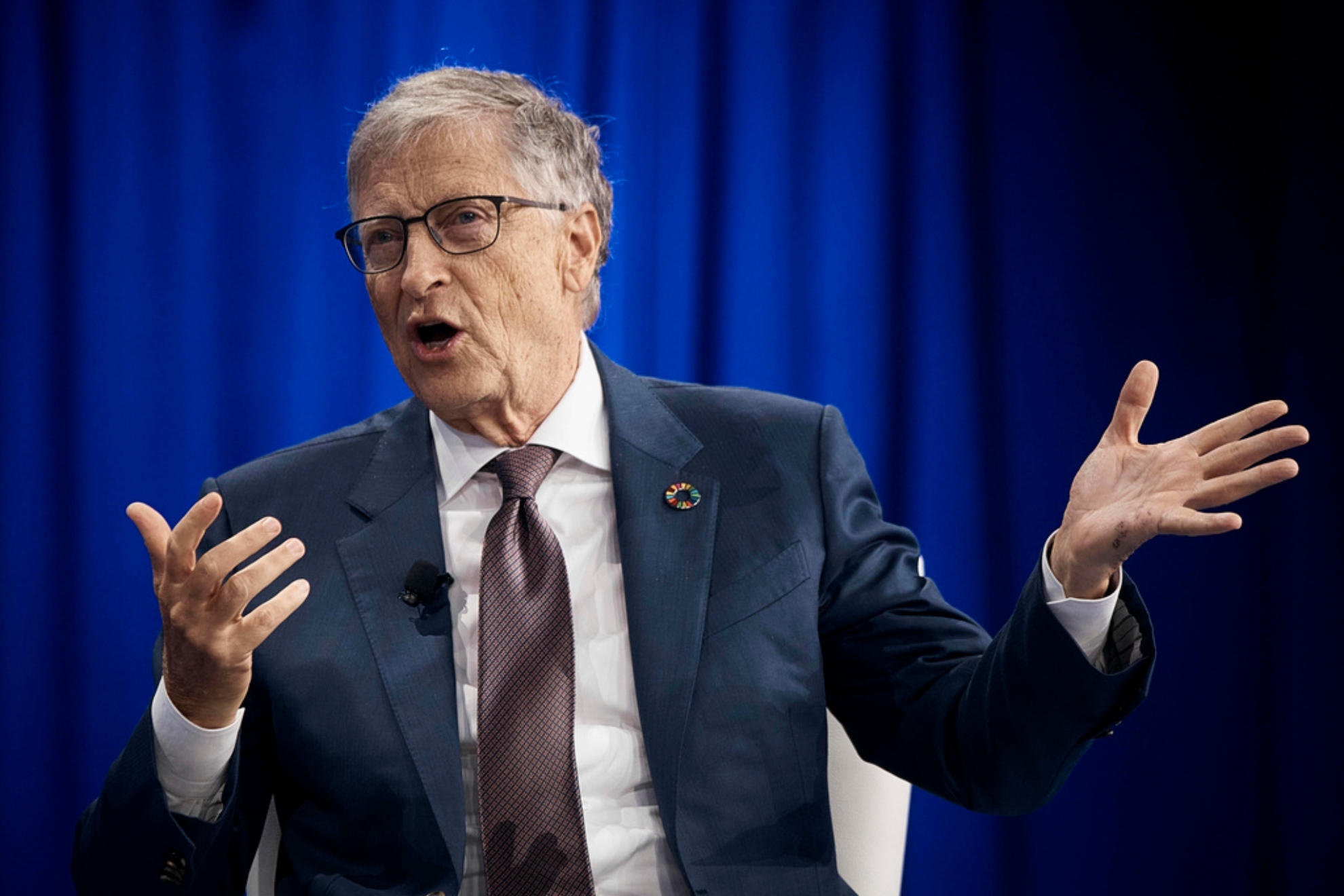 Former CEO of Microsoft, Bill Gates, speaks during the Clinton Global Initiative.