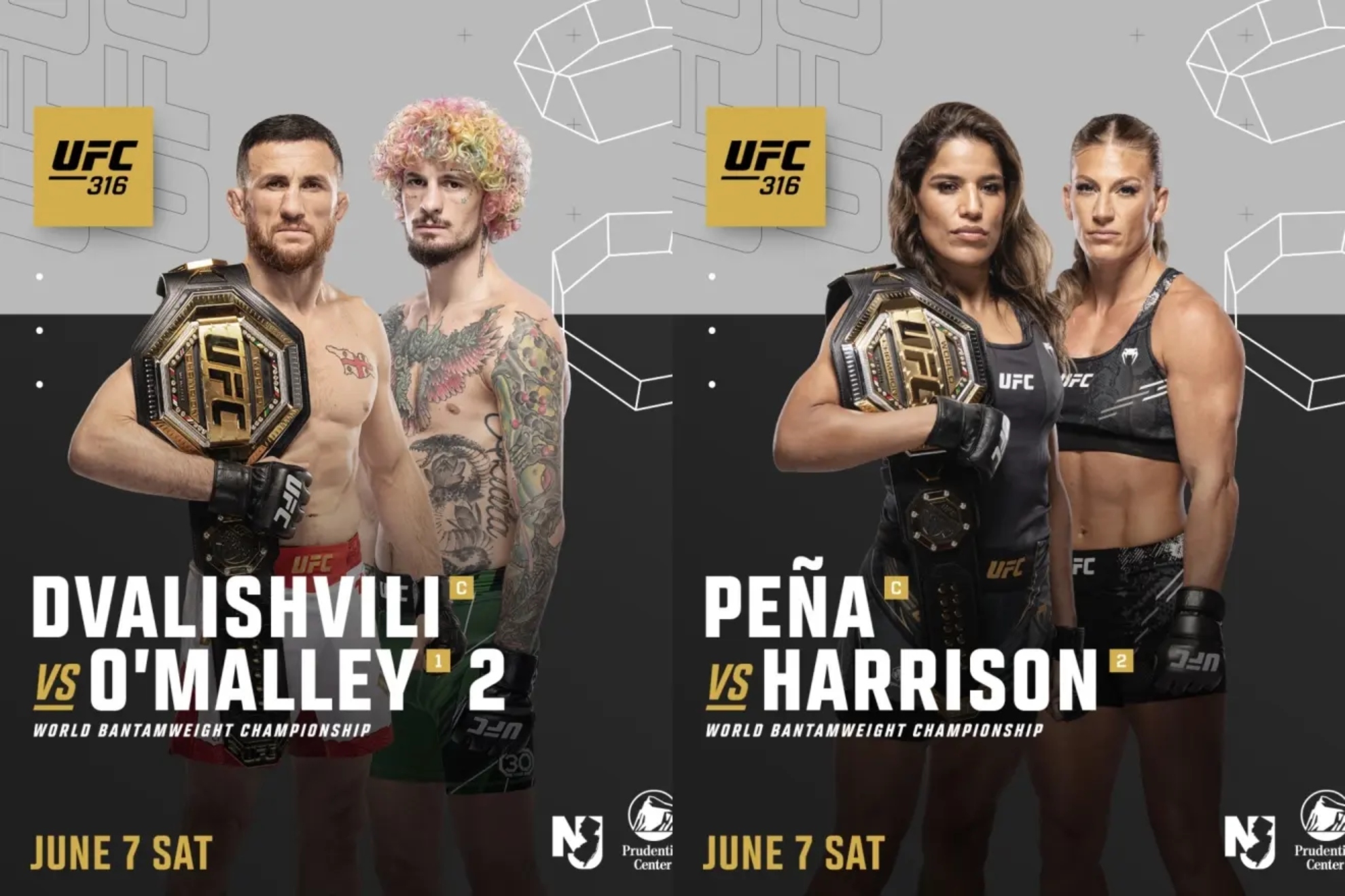 The two headlining bouts of UFC 316.