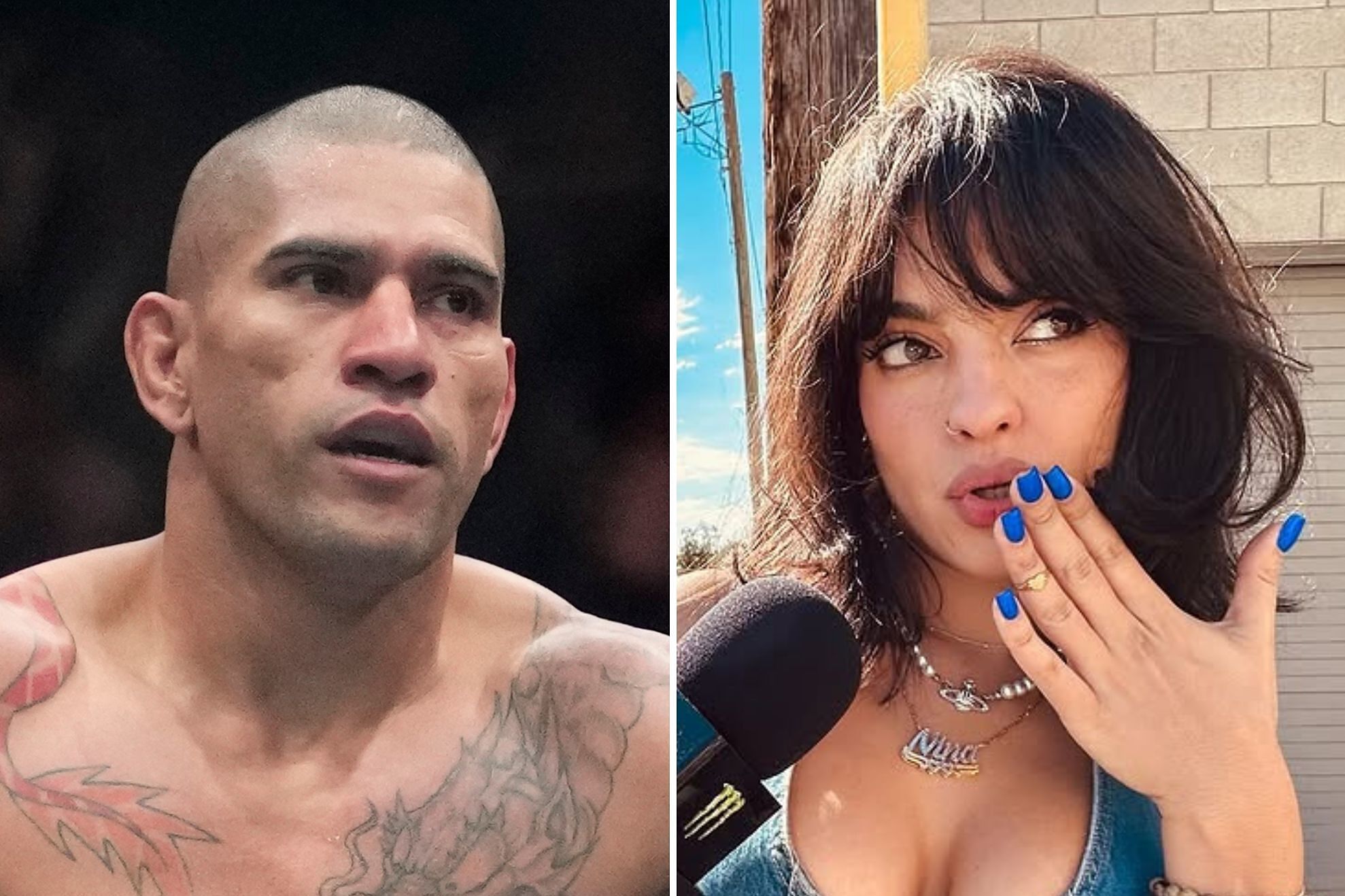 Alex Pereira kicks YouTuber Nina Drama leaving her in big pain on the ground