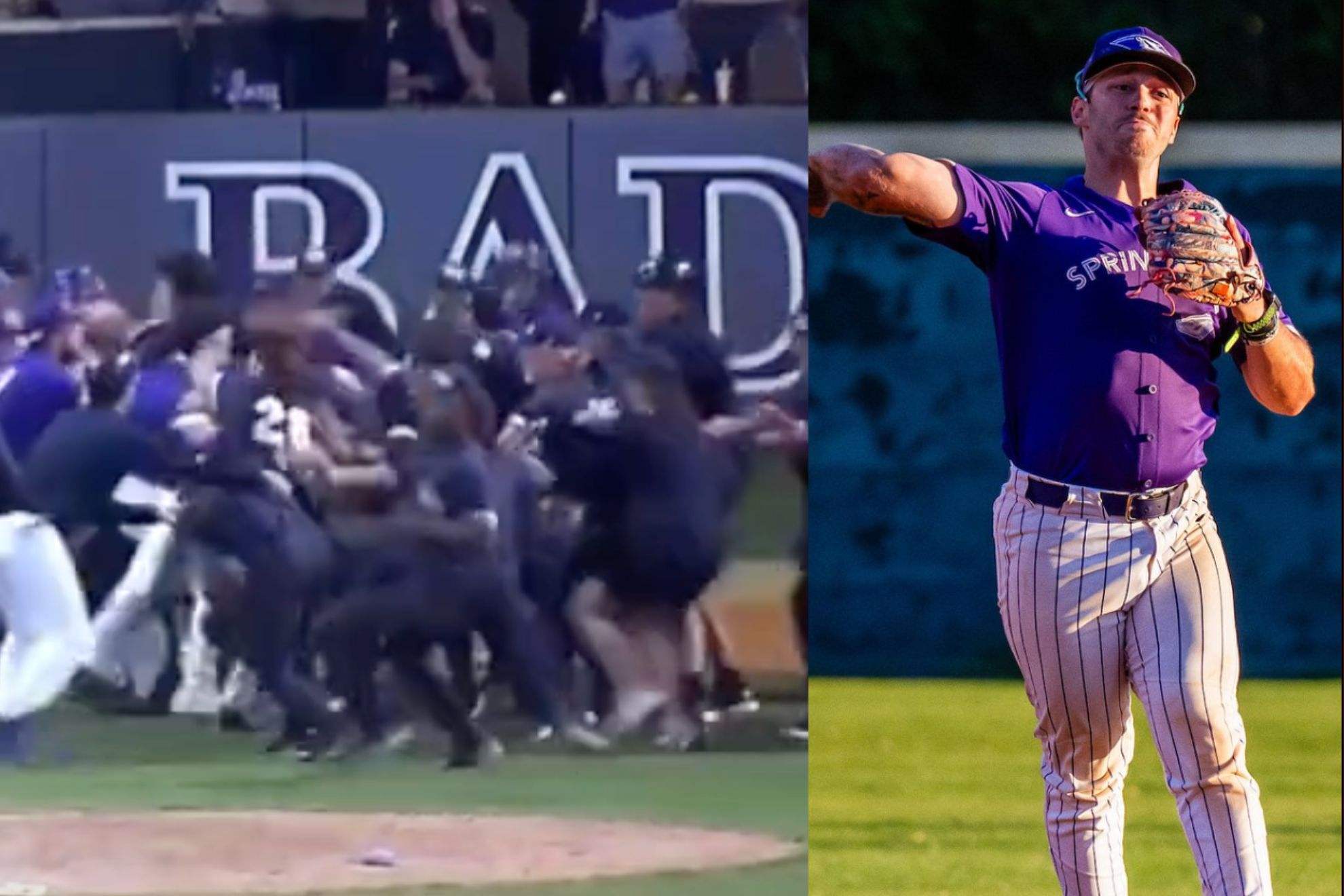 Chaos ensues during baseball game after a team celebration turns into a ...