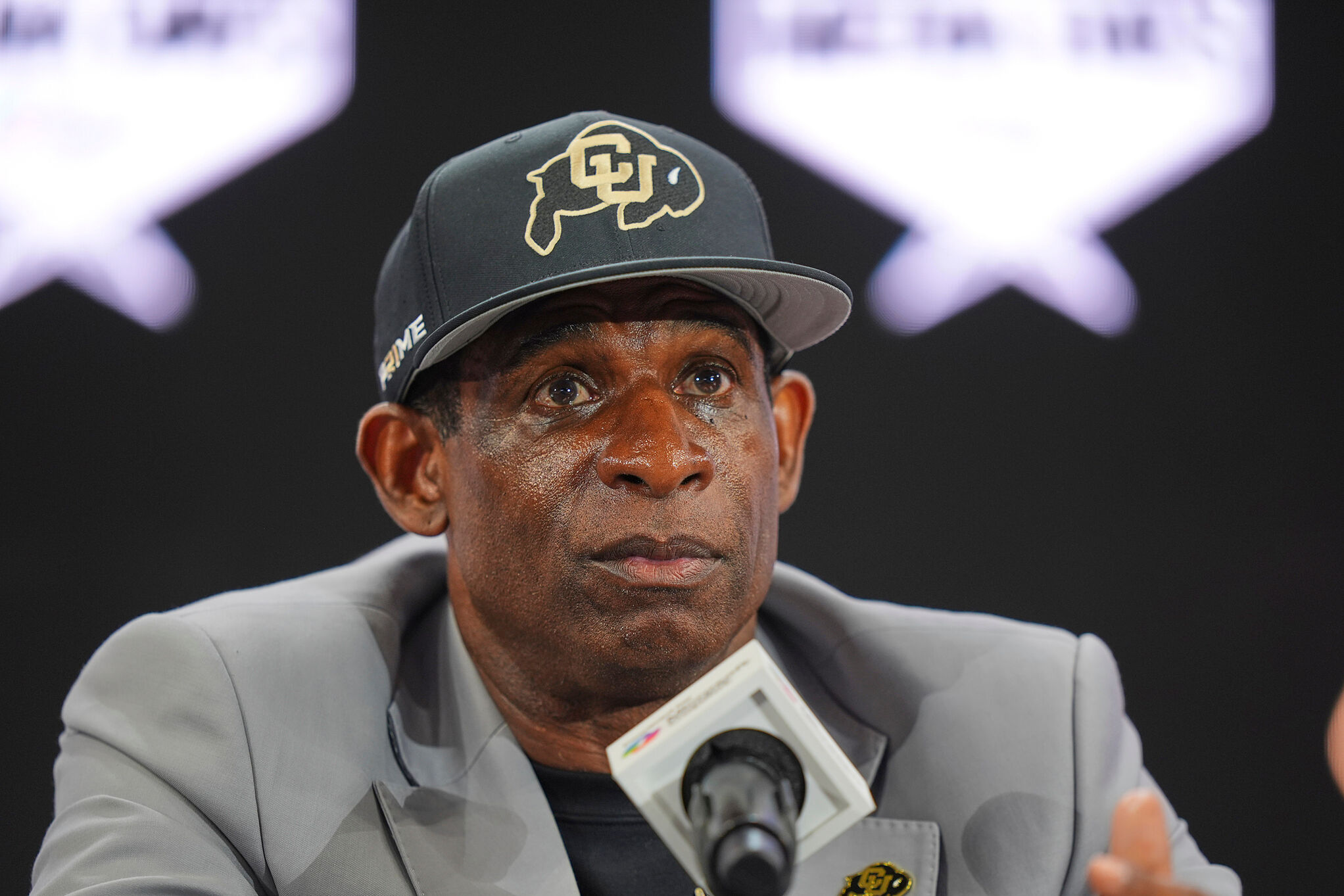 Colorado head coach Deion Sanders during the Big 12 NCAA college football media days in Frisco, Texas