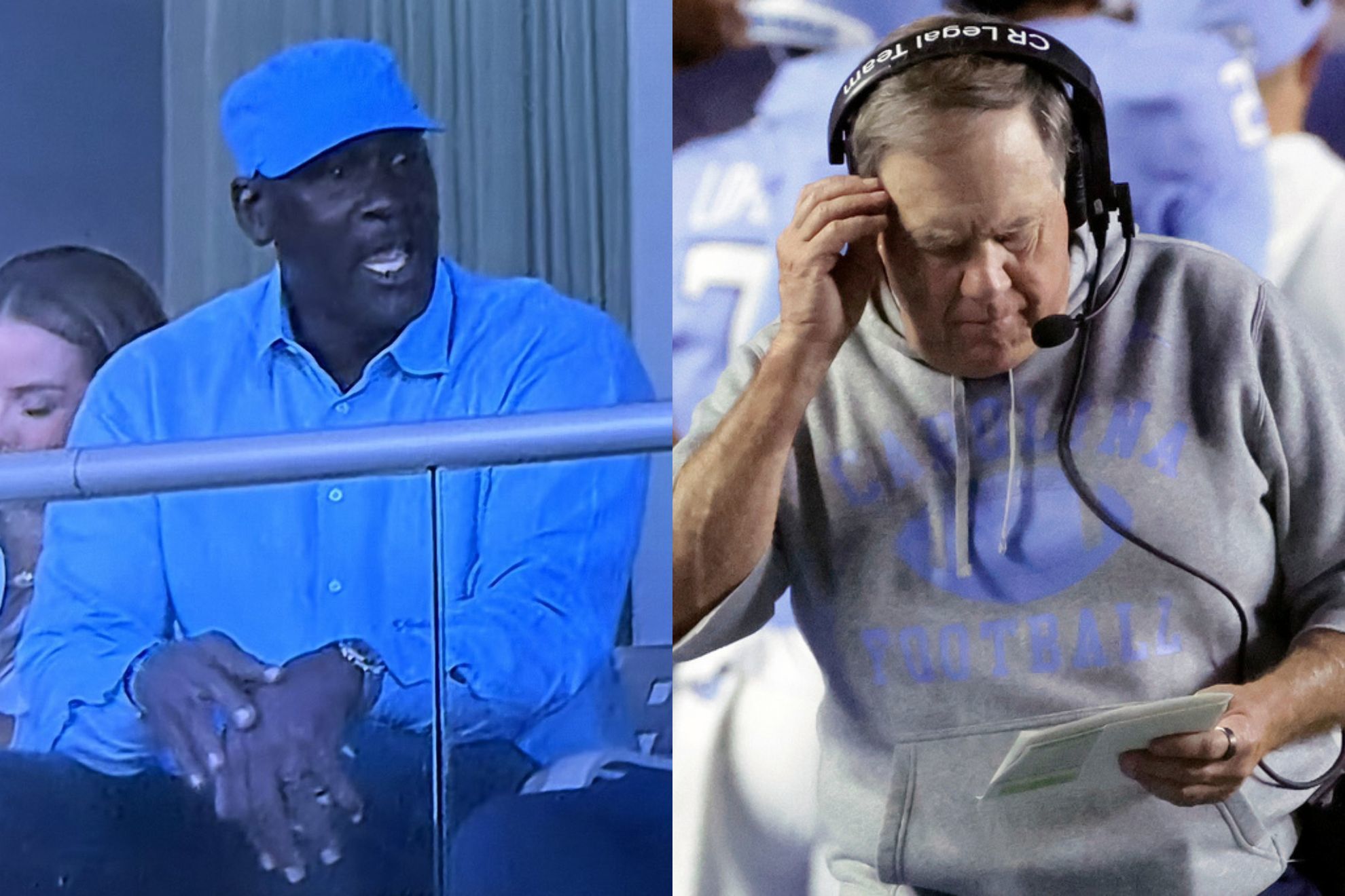 Bill Belichick and North Carolina exposed by TCU with Michael Jordan present