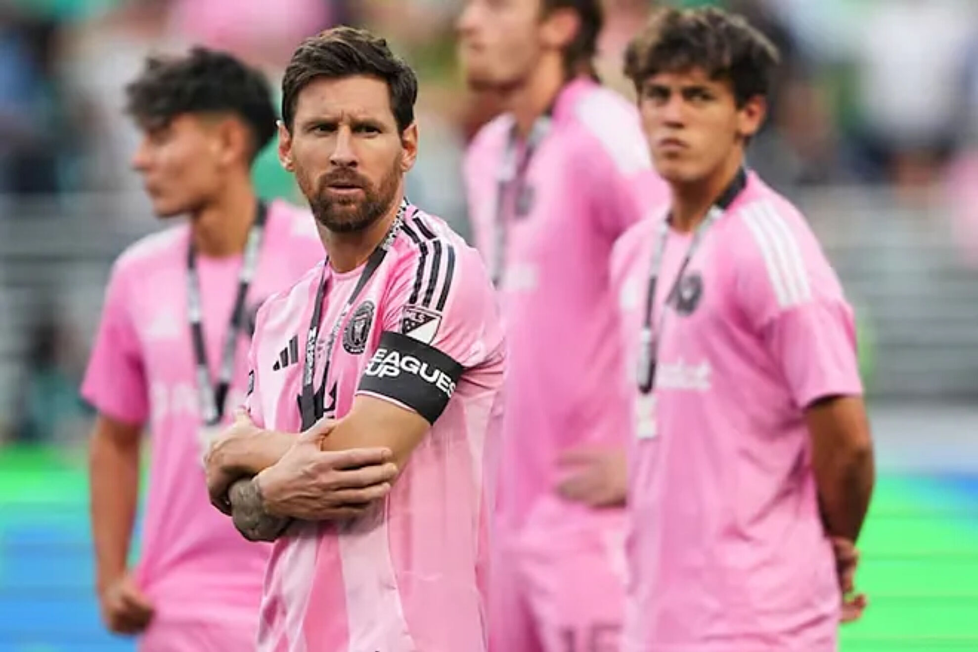 Messi at the Leagues Cup awards ceremony.
