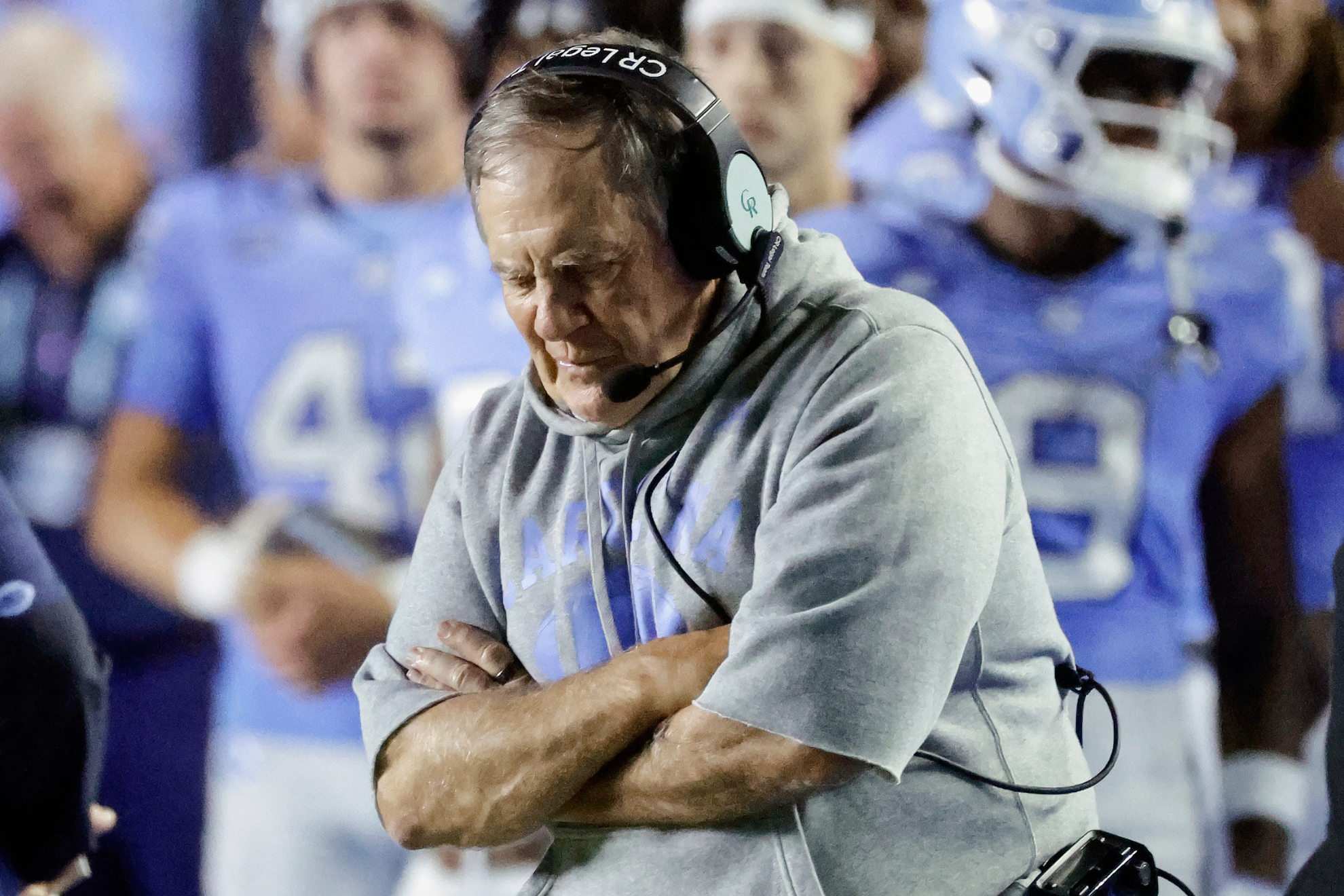 Bill Belichick during the UNC vs. TCU opening game of te 2025 Tar Heels season.