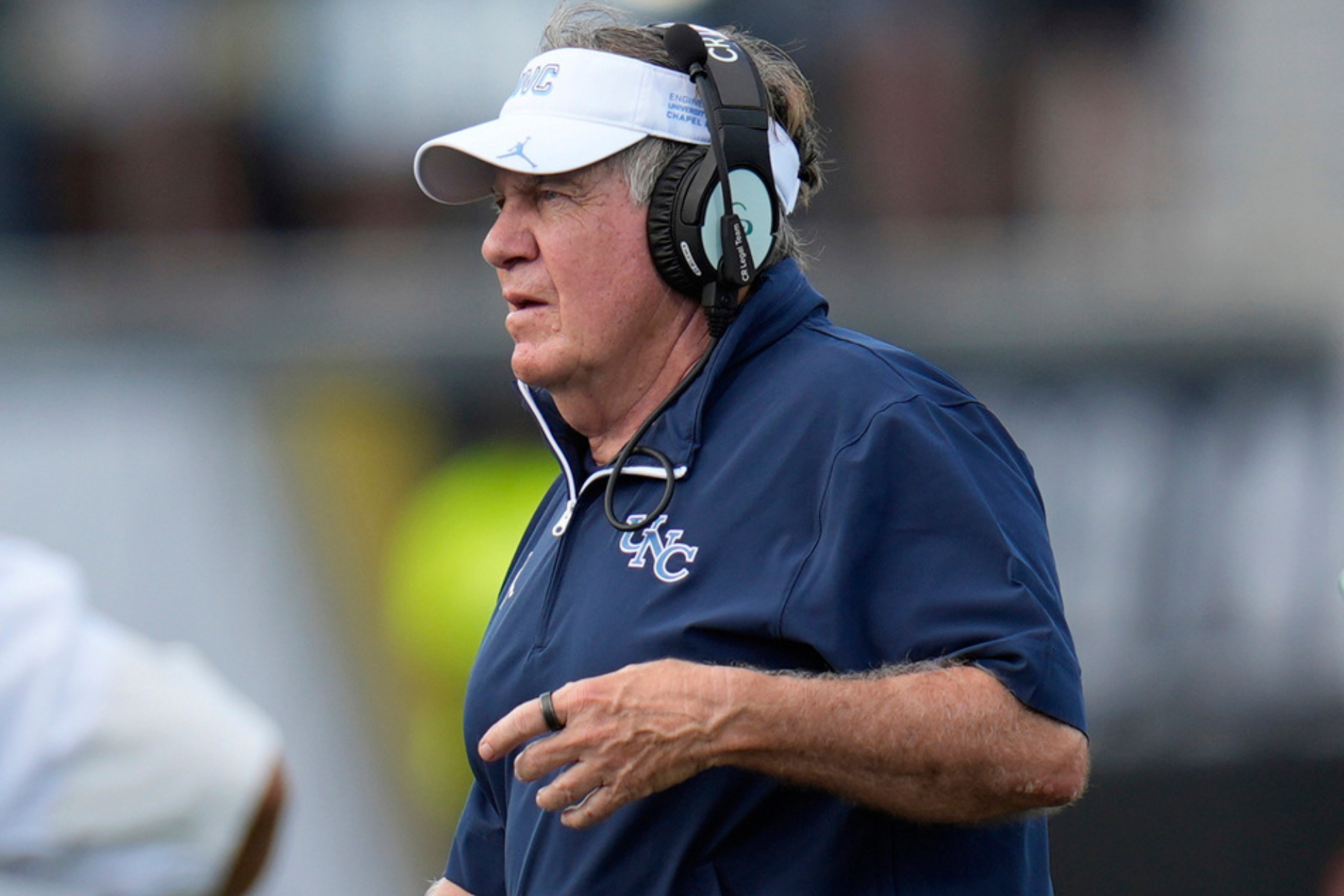 Bill Belichick during a North Carolina Tar Heels college football game.