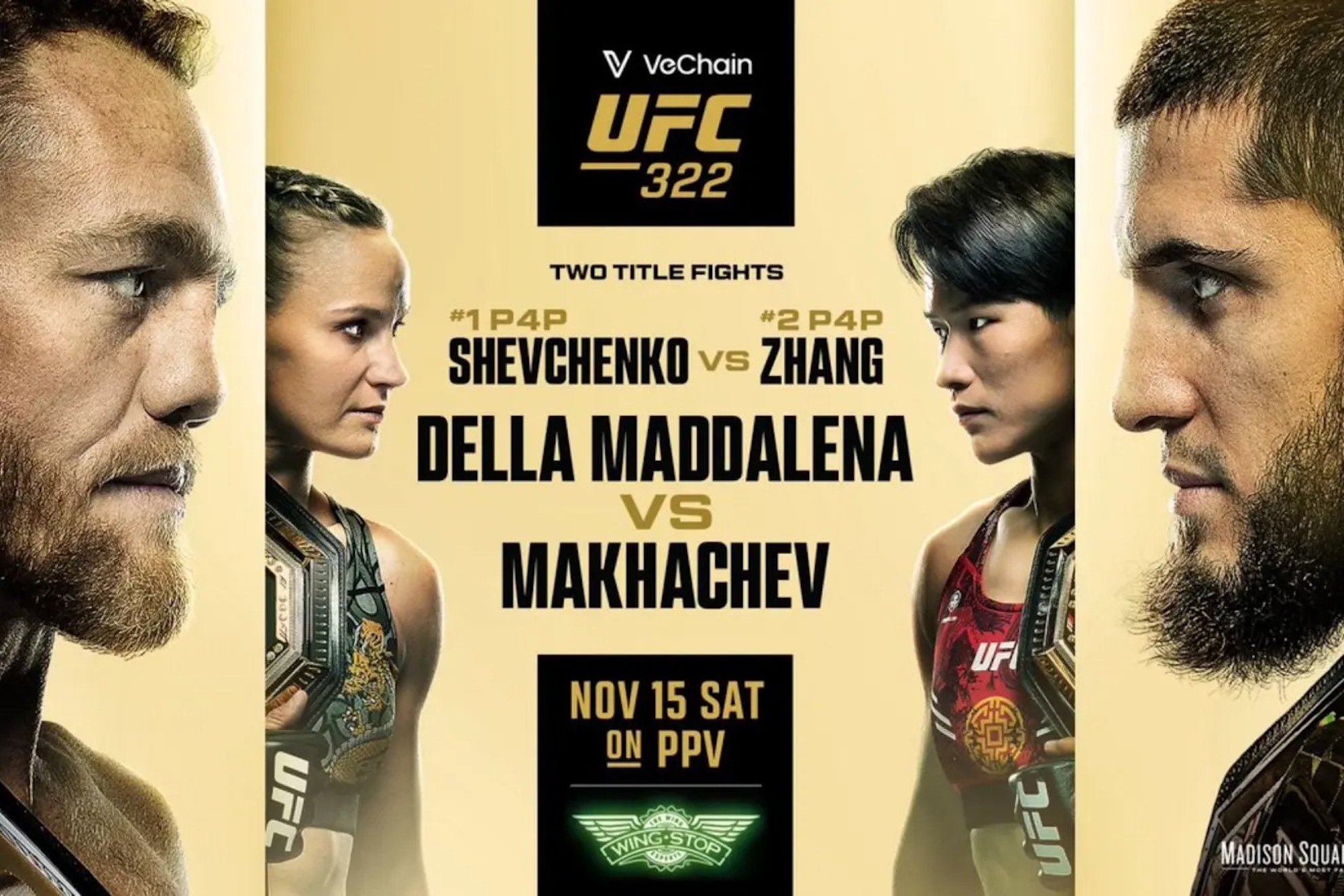 Official poster for UFC 322.