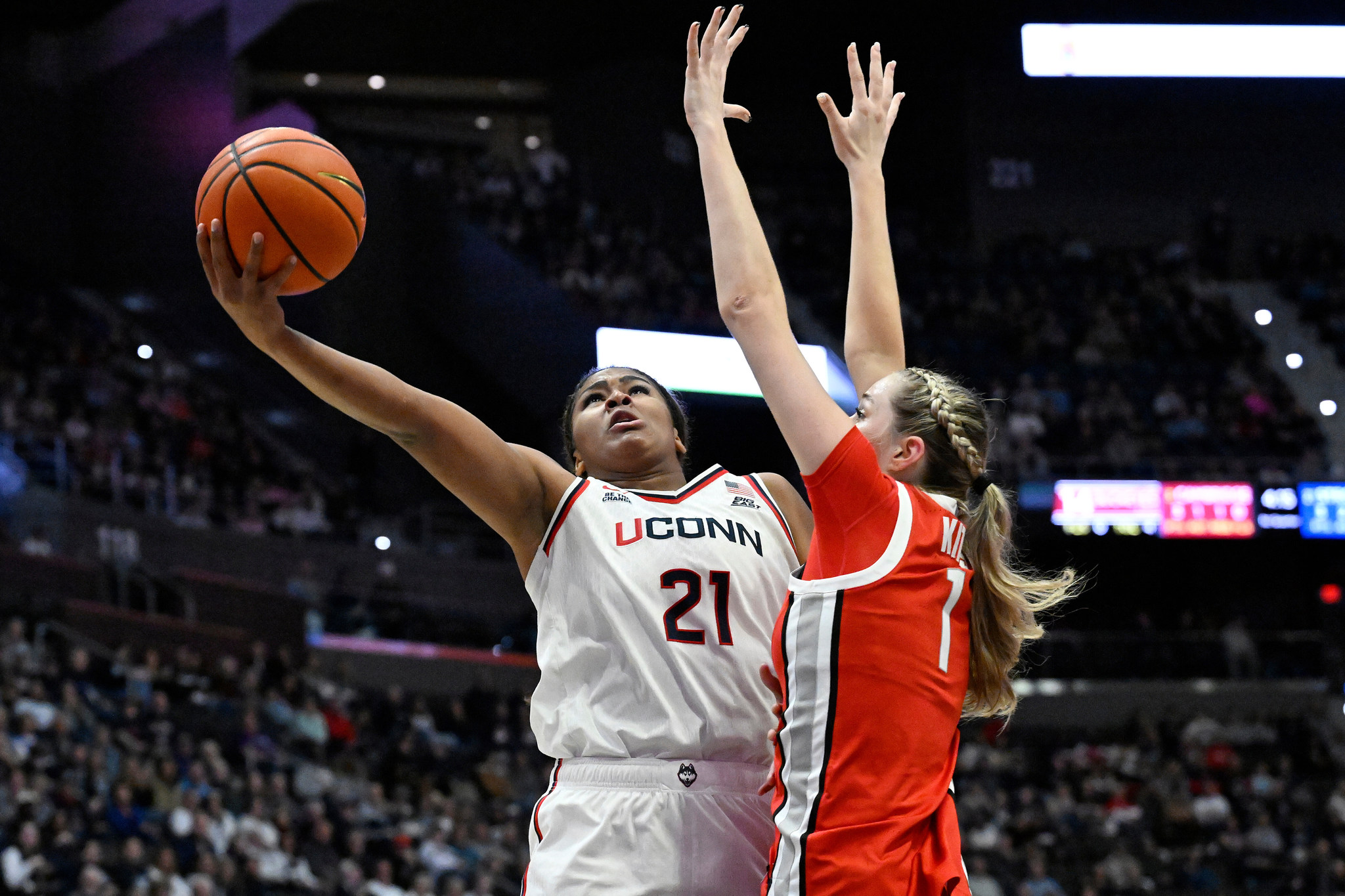 Sarah Strong playing for UConn