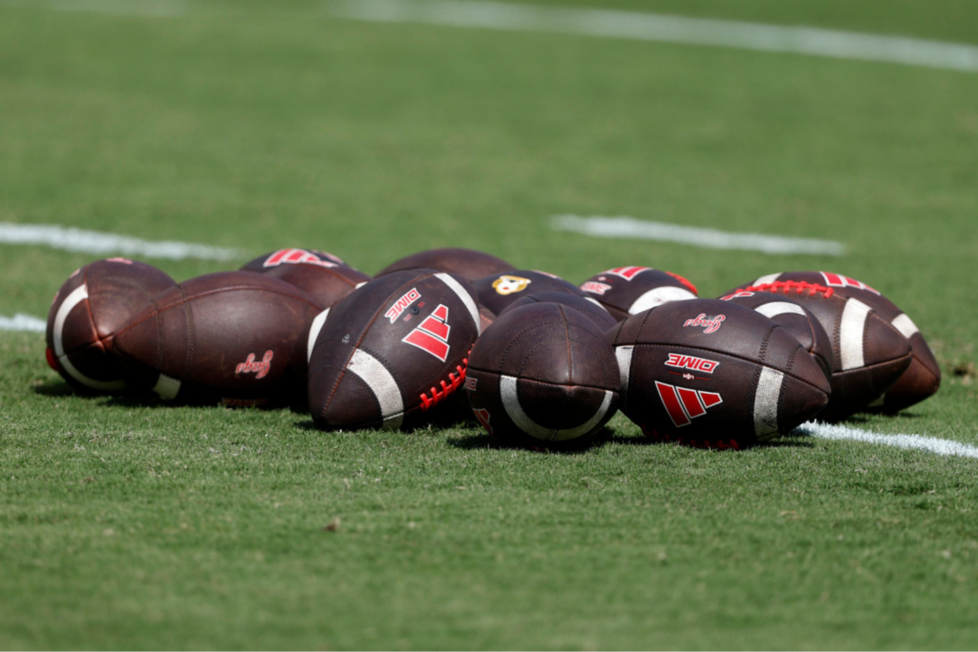 Footballs with the Adidas logo