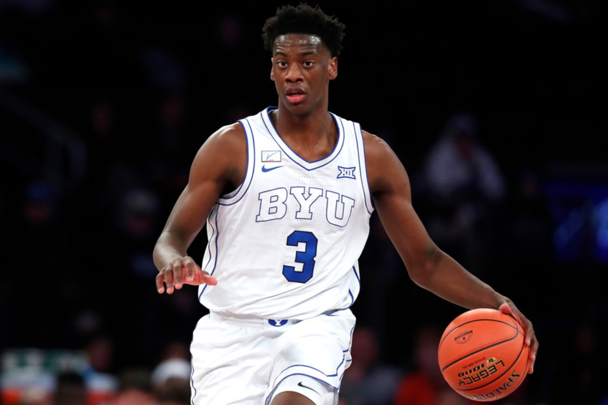AJ Dybantsa handles the ball during the BYU vs. Clemson game on December 9.