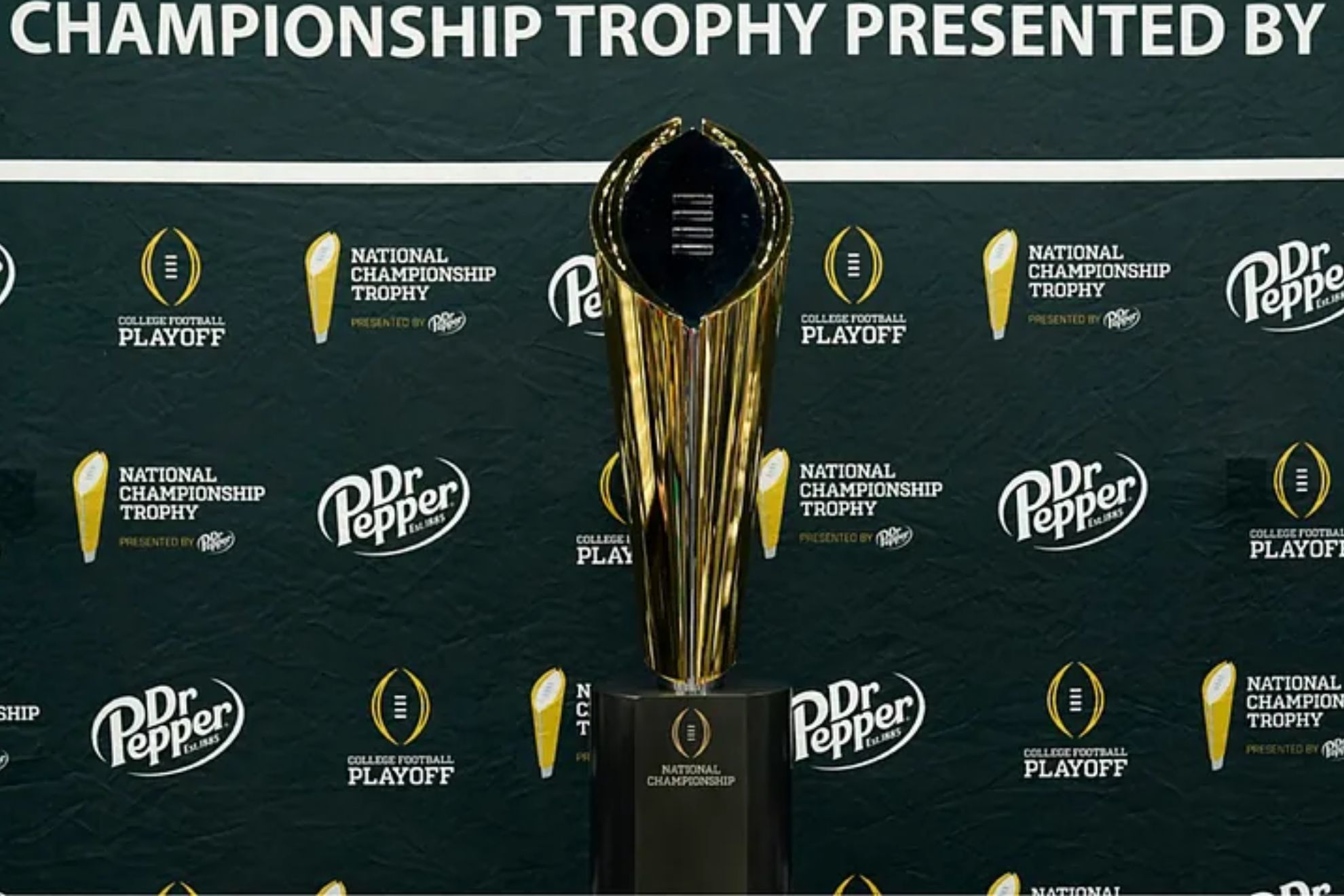 The trophy is displayed during media day The trophy is displayed during media day
