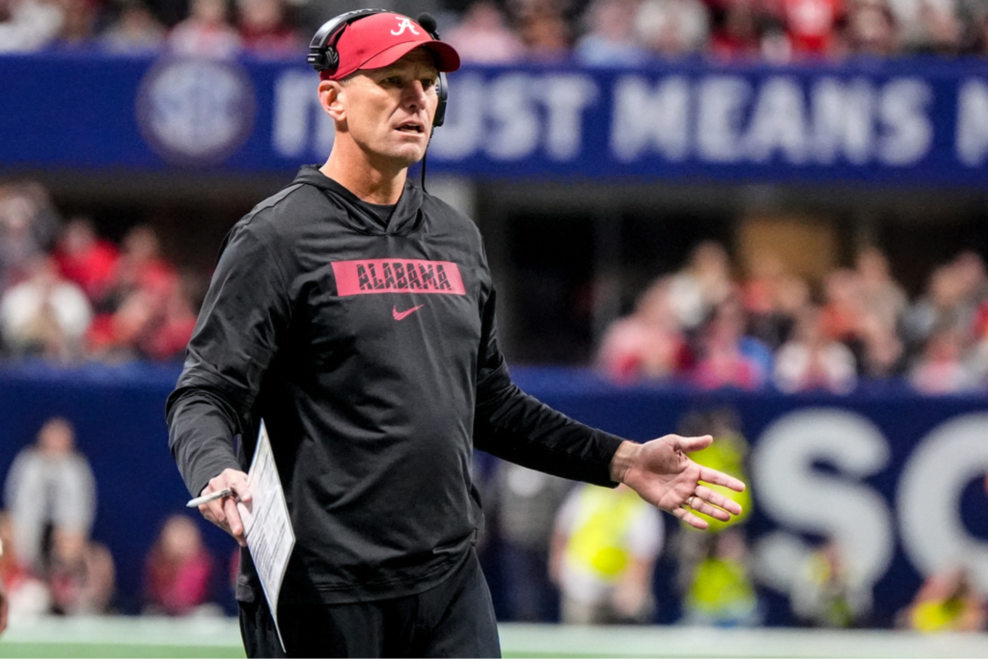 Head coach of the Alabama Crimson Tide, Kalen DaBoer LAPRESSE