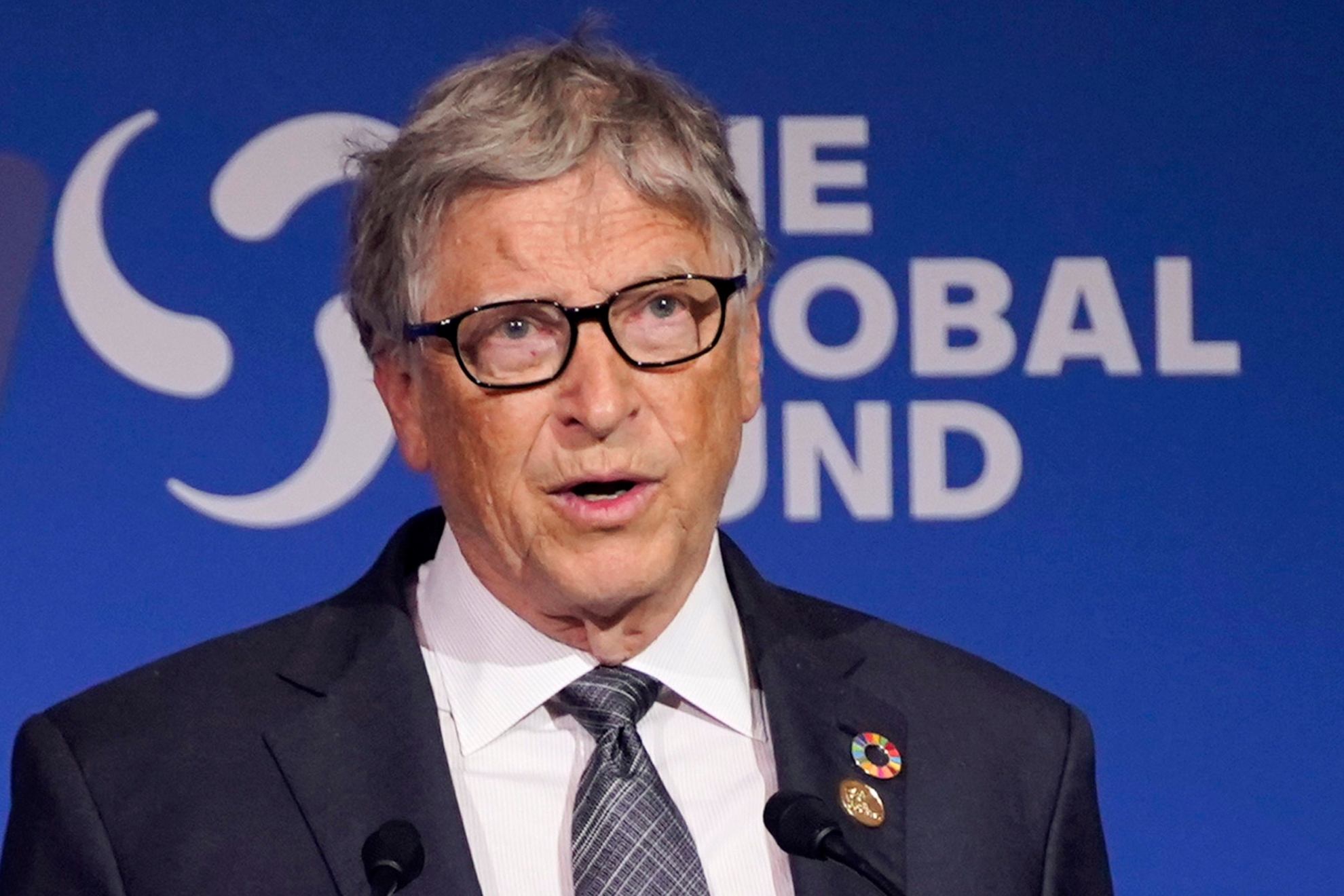 Bill Gates speaks during the Global Fund's Seventh Replenishment Conference.
