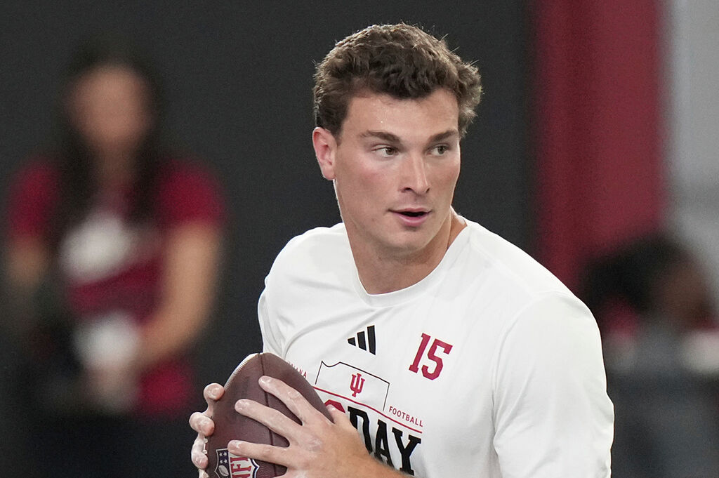Fernando Mendoza during the Indiana Pro Day.