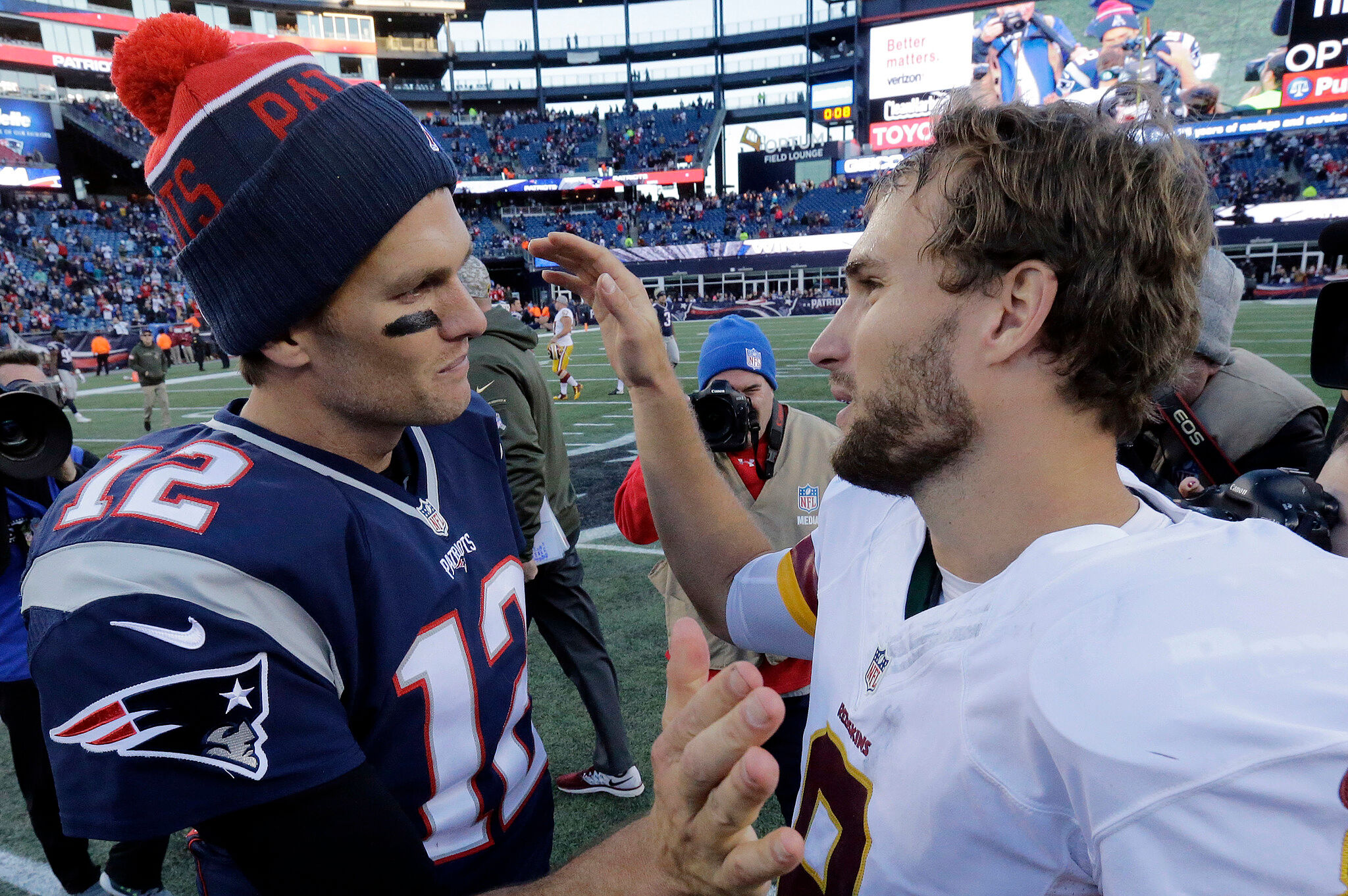 Tom Brady and Kirk Cousins shared the NFL field together a couple of times throughout their careers.