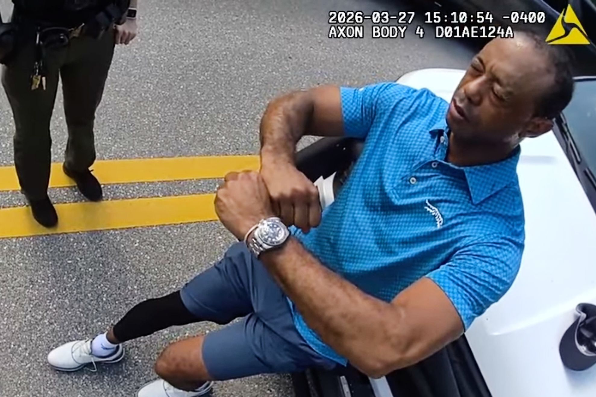 Tiger Woods is seen in police video in a concerning state following his arrest in Florida.