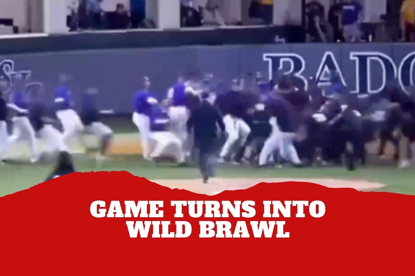 All out brawl! Baseball game turns into chaos after a team's celebration turns into a massive fight