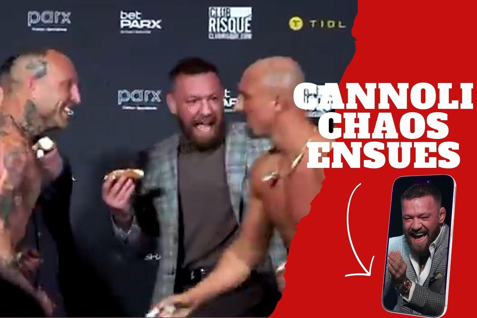 Cannoli chaos ensues! Conor McGregor gets caught in a brawl between two BKFC fighters before a match