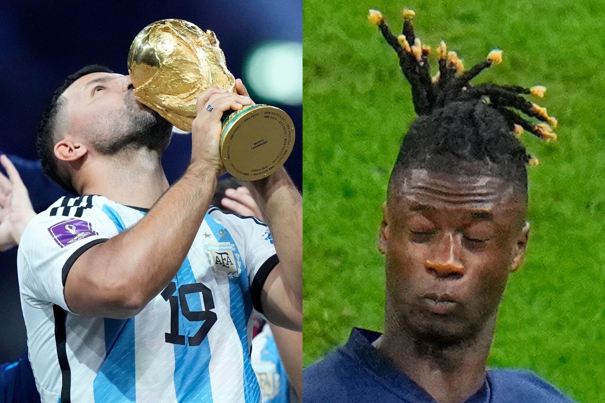 Sergio 'Kun' Aguero (left) and Eduardo Camavinga (right)