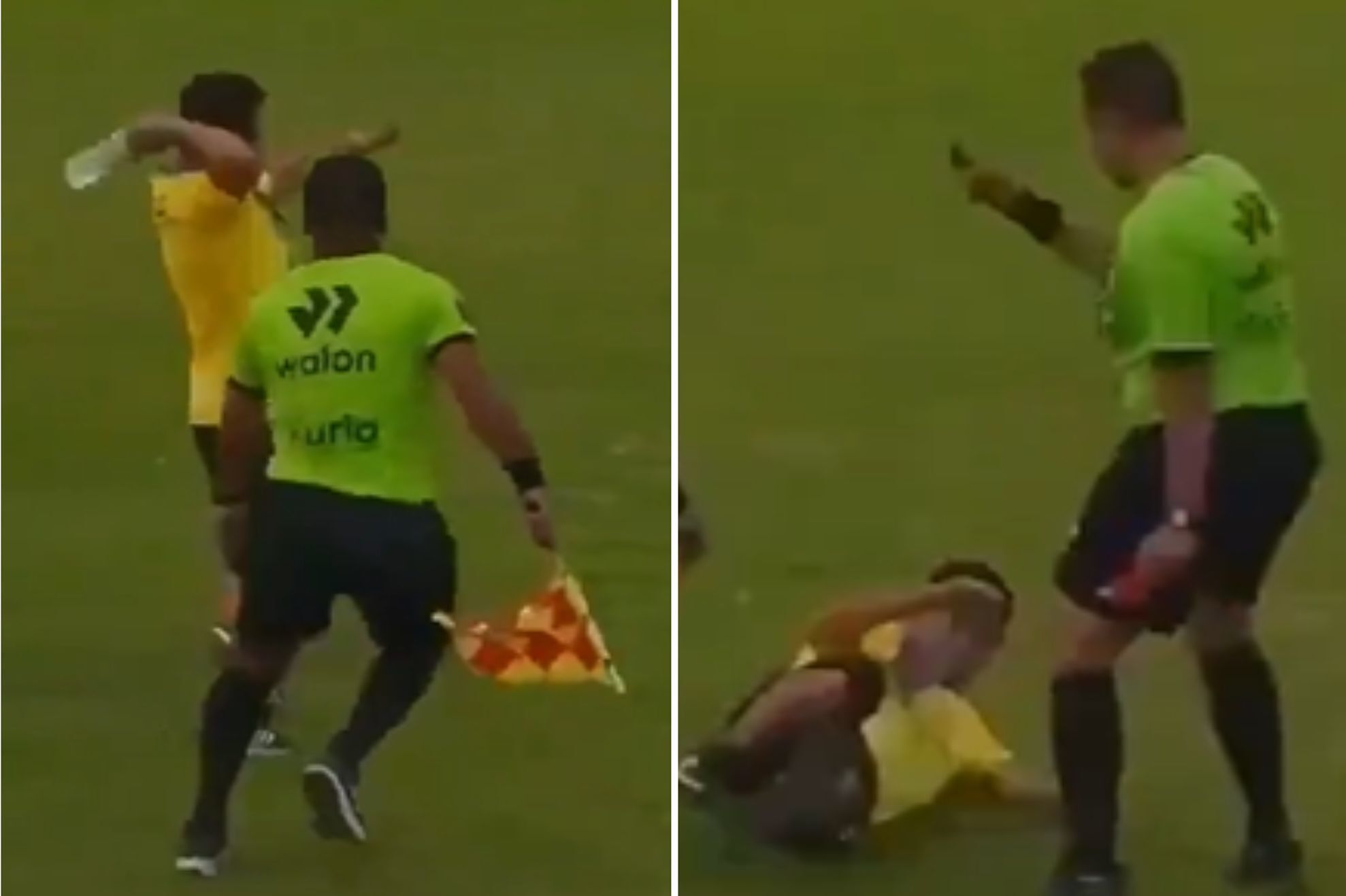 Referee throws karate kick after aggression during match | MARCA