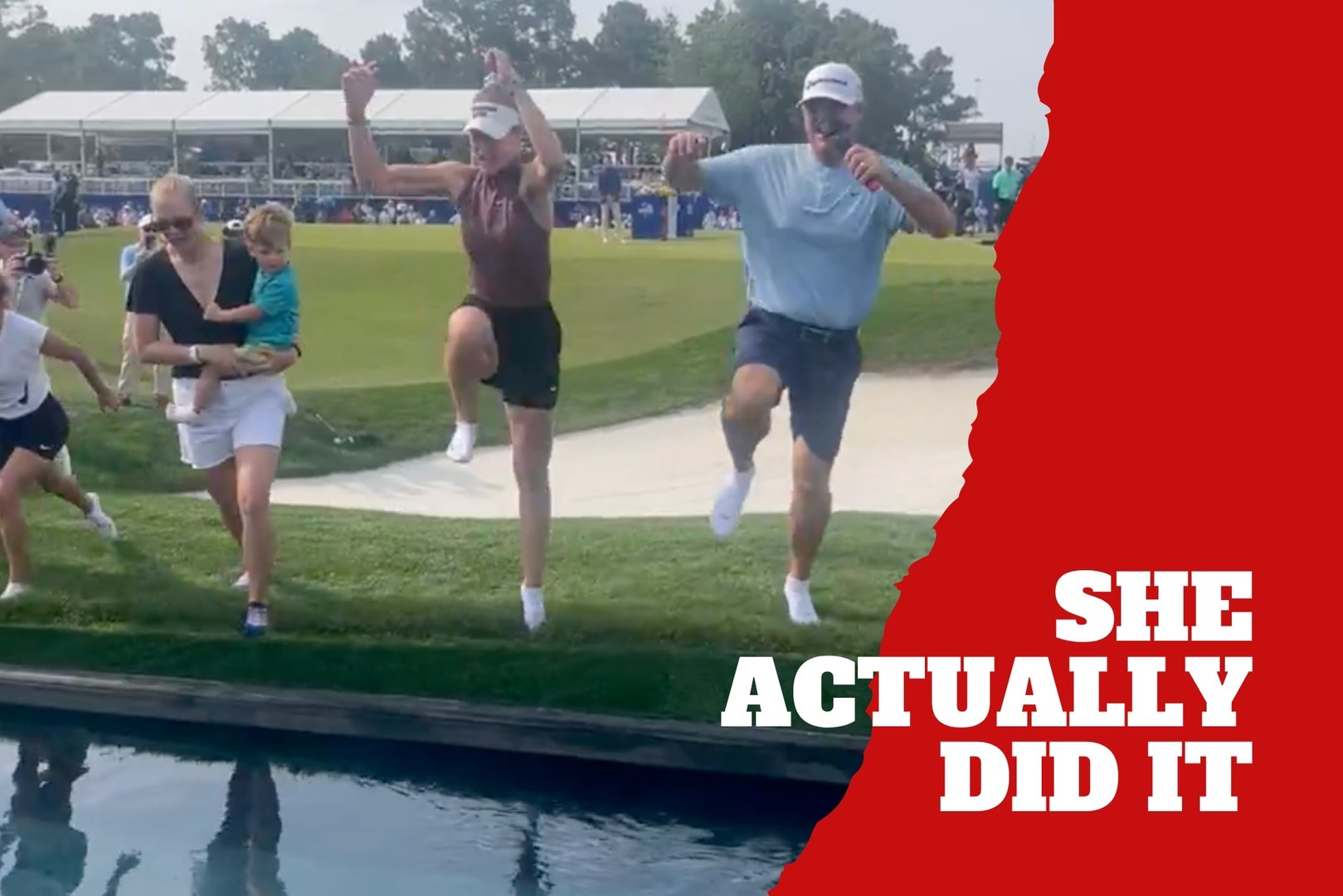 Nelly Korda keeps her promise with pool celebration after win