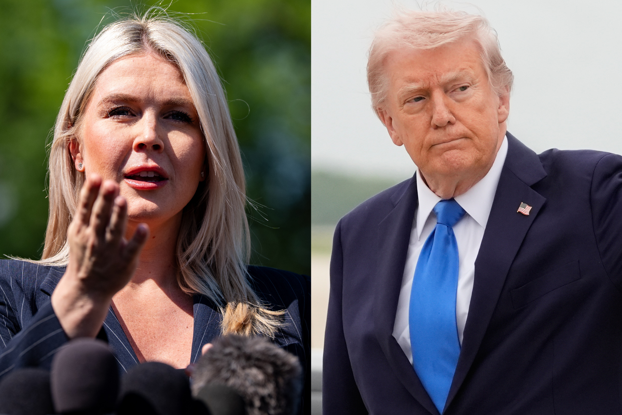 Karoline Leavitt and President Donald Trump LaPresse