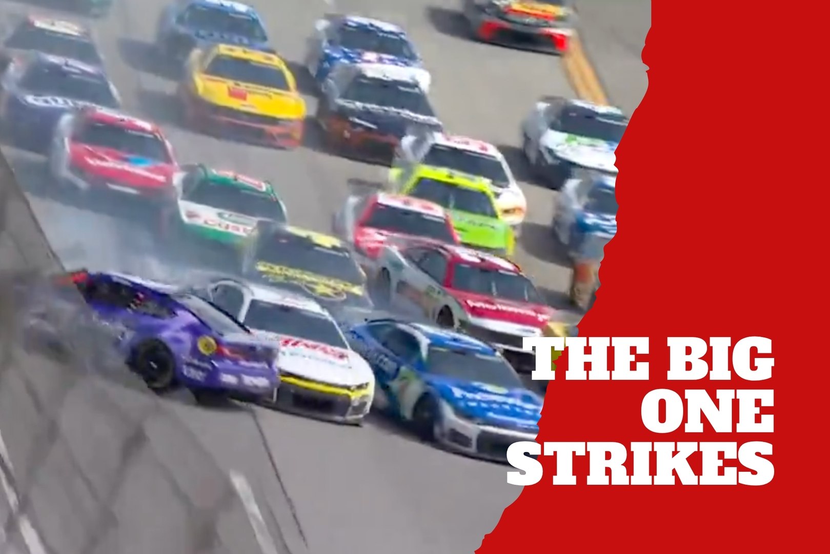 Massive crash destroys over 20 cars and stops Talladega race