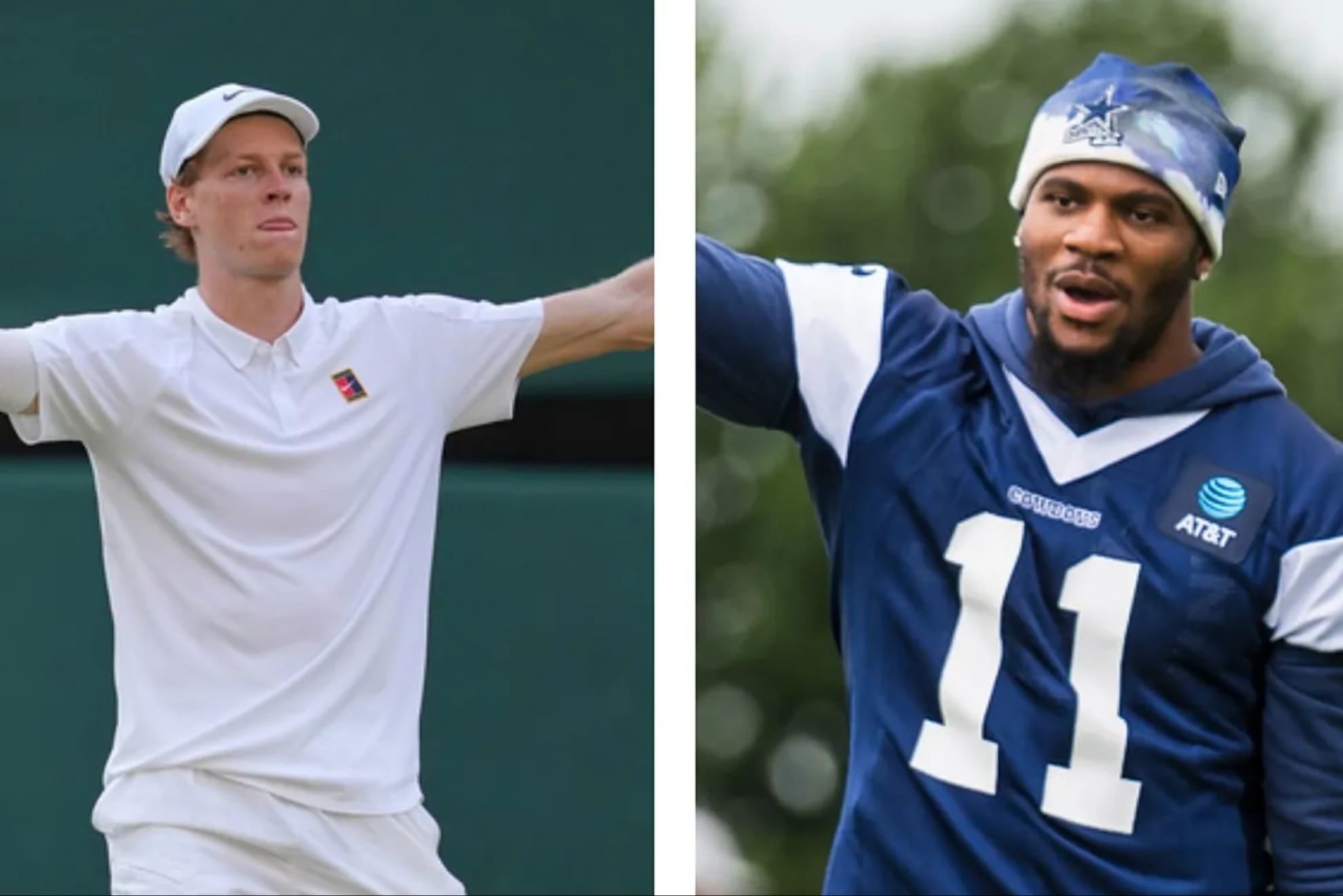 Jannik Sinner and Micah Parsons.