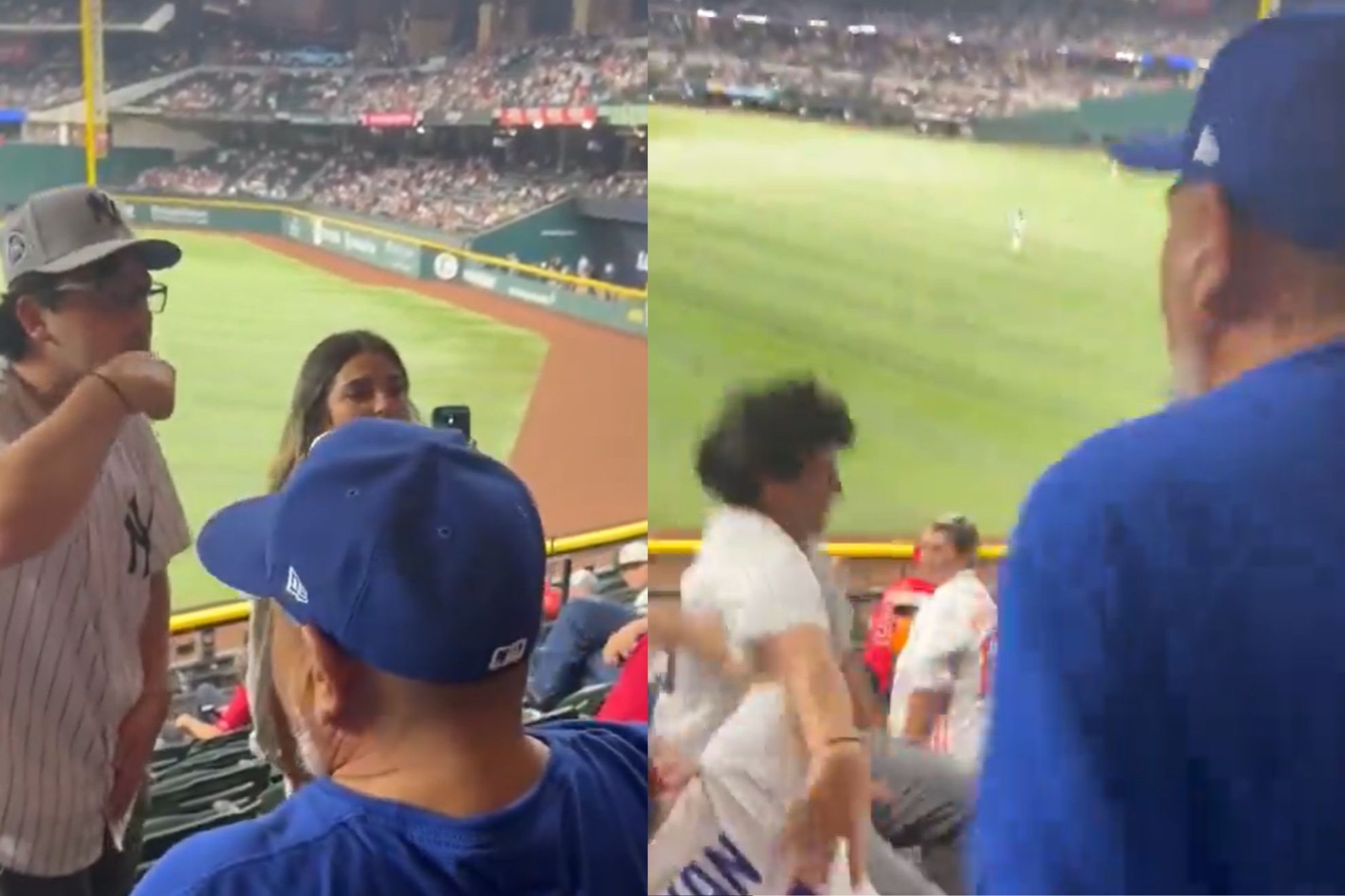 A fight broke out during the game between the New York Yankees and the Texas Rangers.
