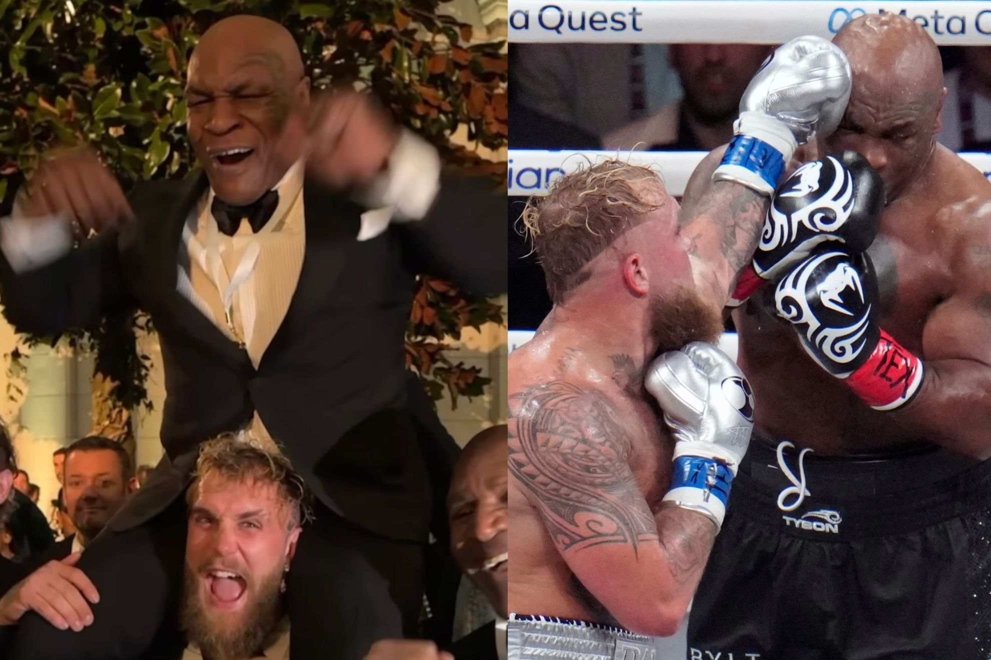 Jake Paul scares the living hell out of Mike Tyson after picking him up at Donald Trump's Inauguration Ball