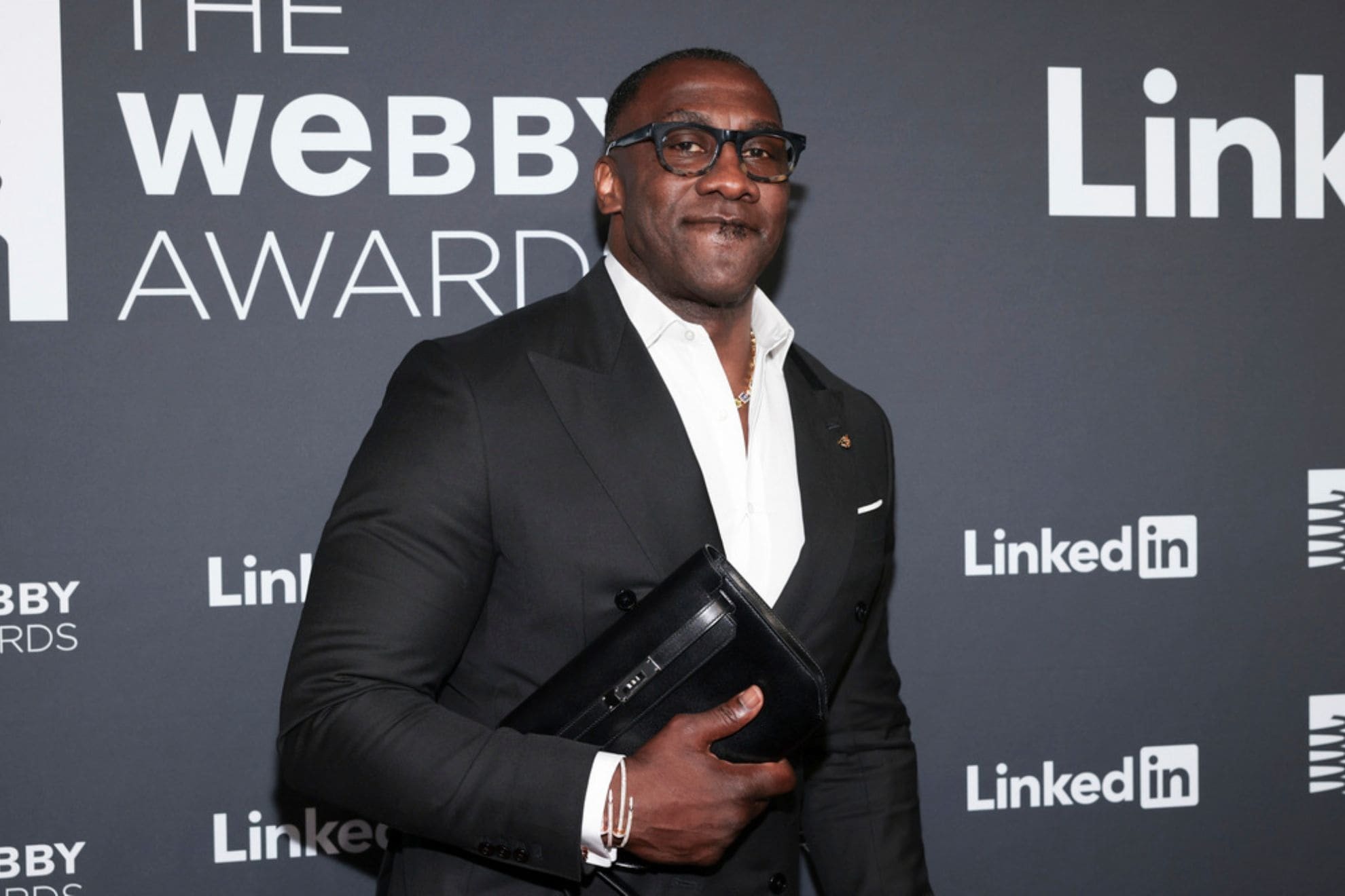 Shannon Sharpe attends the 28th annual Webby Awards at Cipriani Wall Street, Monday, May 13, 2024, in New York. (Photo by CJ Rivera/Invision/AP)
