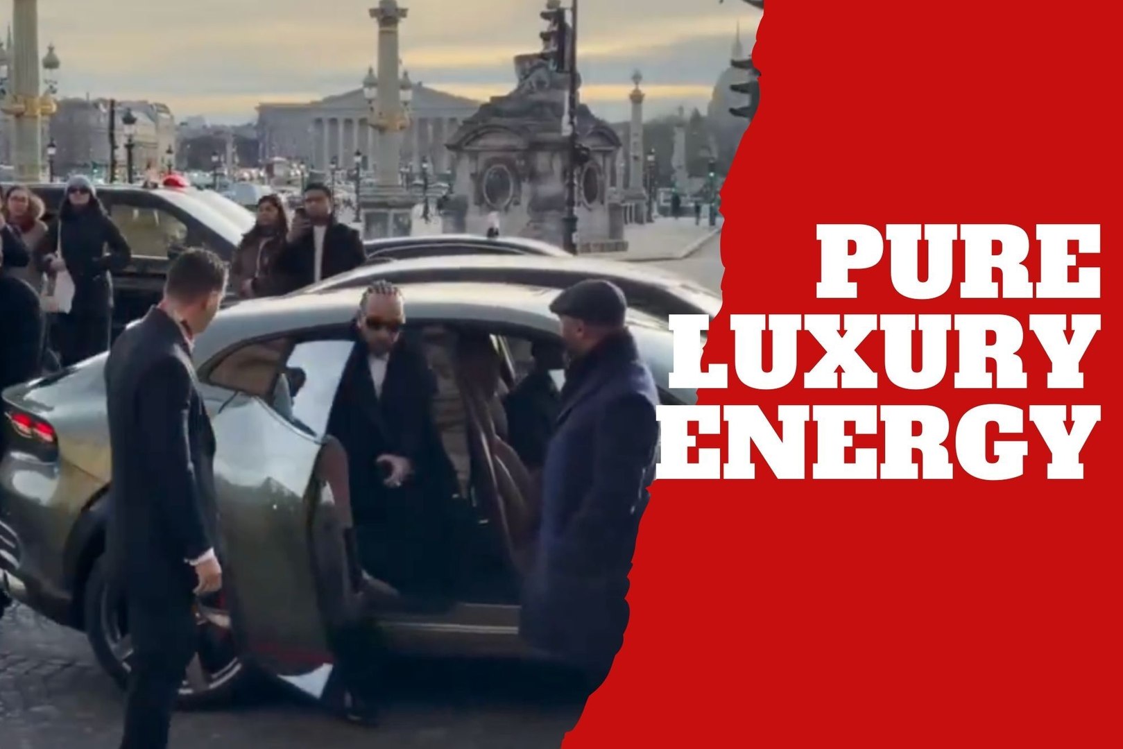 Lewis Hamilton arrives at Paris Fashion Week in a luxury sports car, making a rockstar entrance