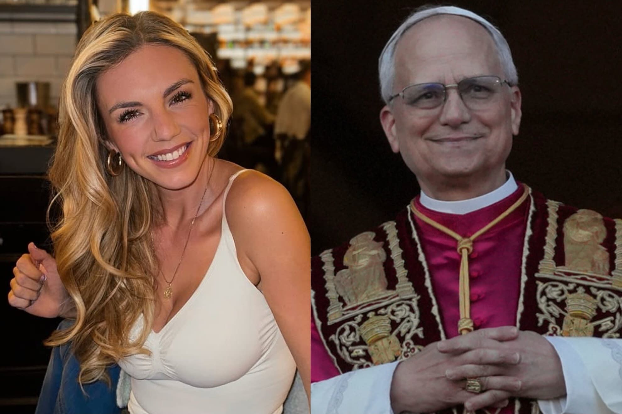 NFL's influencer Annie Agar and Pope Leo XIV.