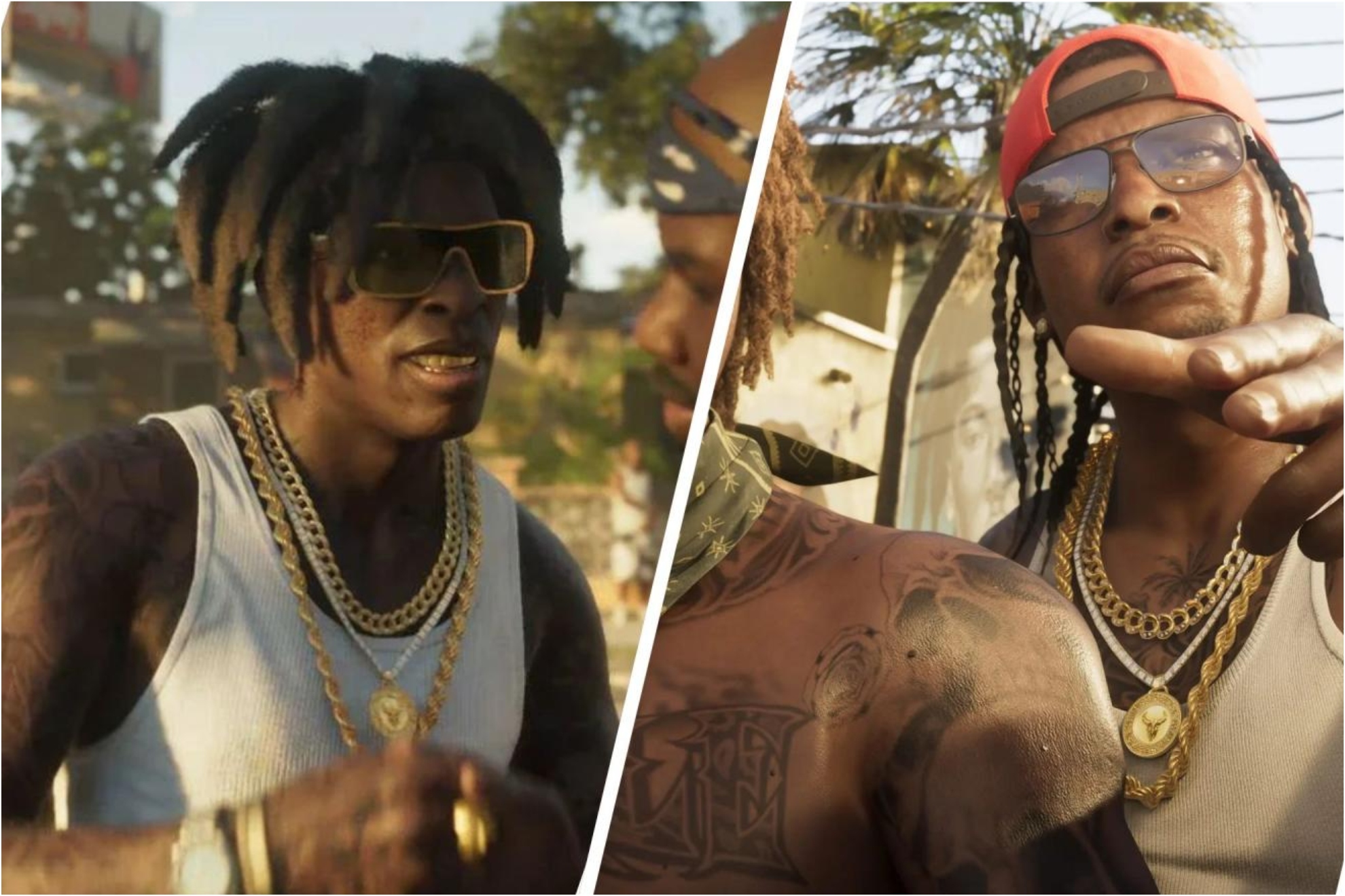 Before and after the character featured in both Grand Theft Auto 6 trailers.