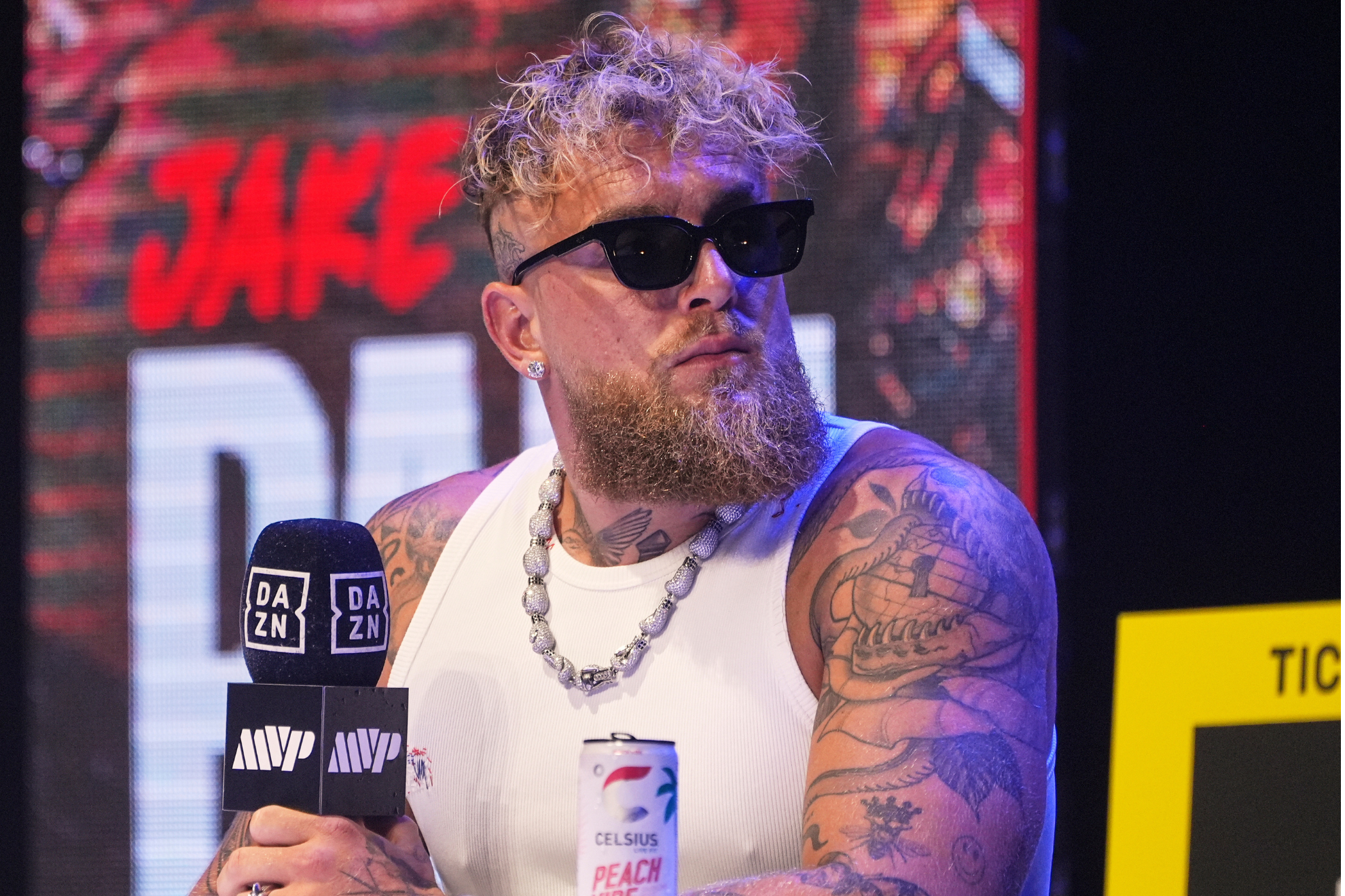 Jake Paul during the launch press conference for his fight against Julio Cesar Chavez Jr.