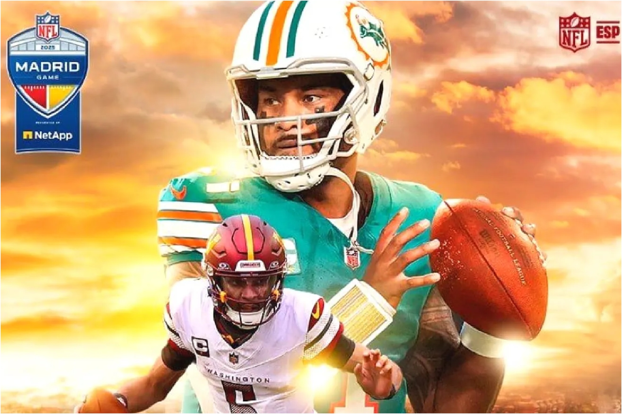Poster for the game between the Dolphins and Commanders in Madrid.