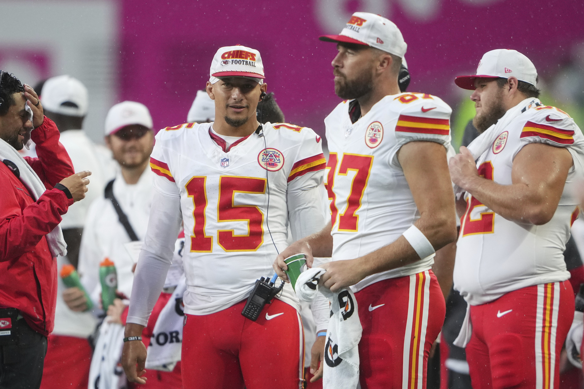 Kansas City Chiefs quarterback Patrick Mahomes and tight end Travis Kelce