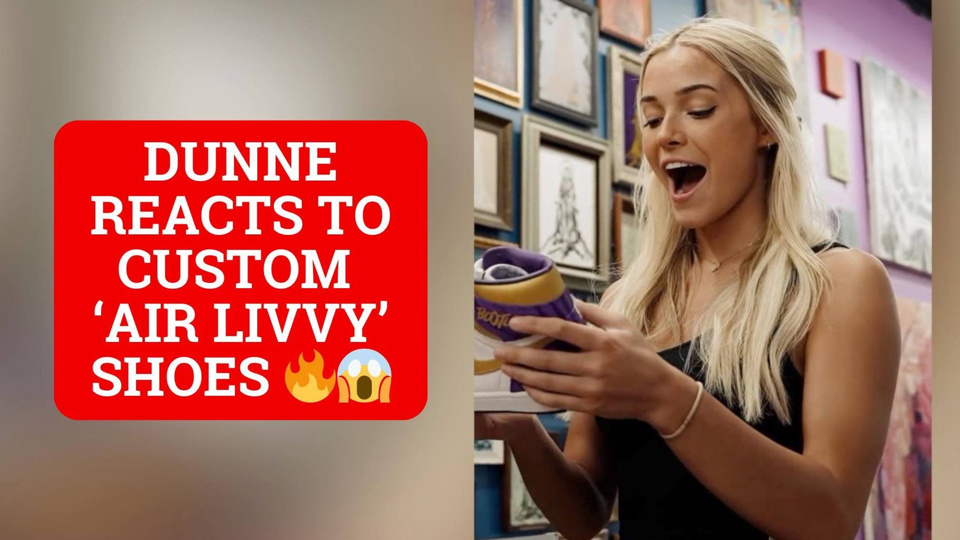 Olivia Dunne blown away by custom "Air Livvy" Nike shoes