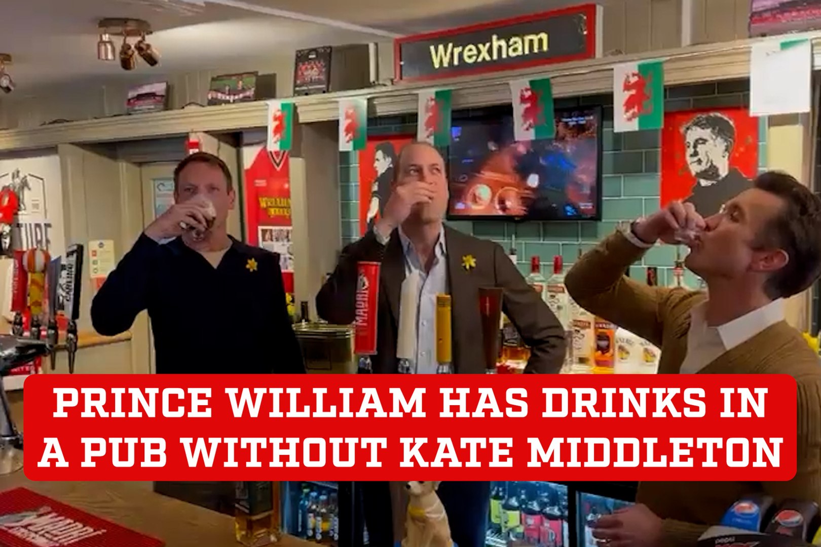 Prince William celebrates St. David's Day at oldest sports stadium pub with Rob McElhenney