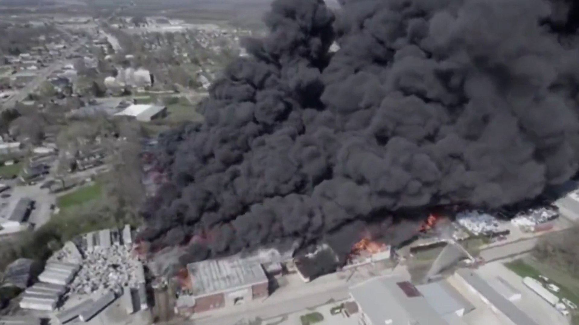 Huge fire in Indiana recycling plant results in widescale evacuation of surrounding area
