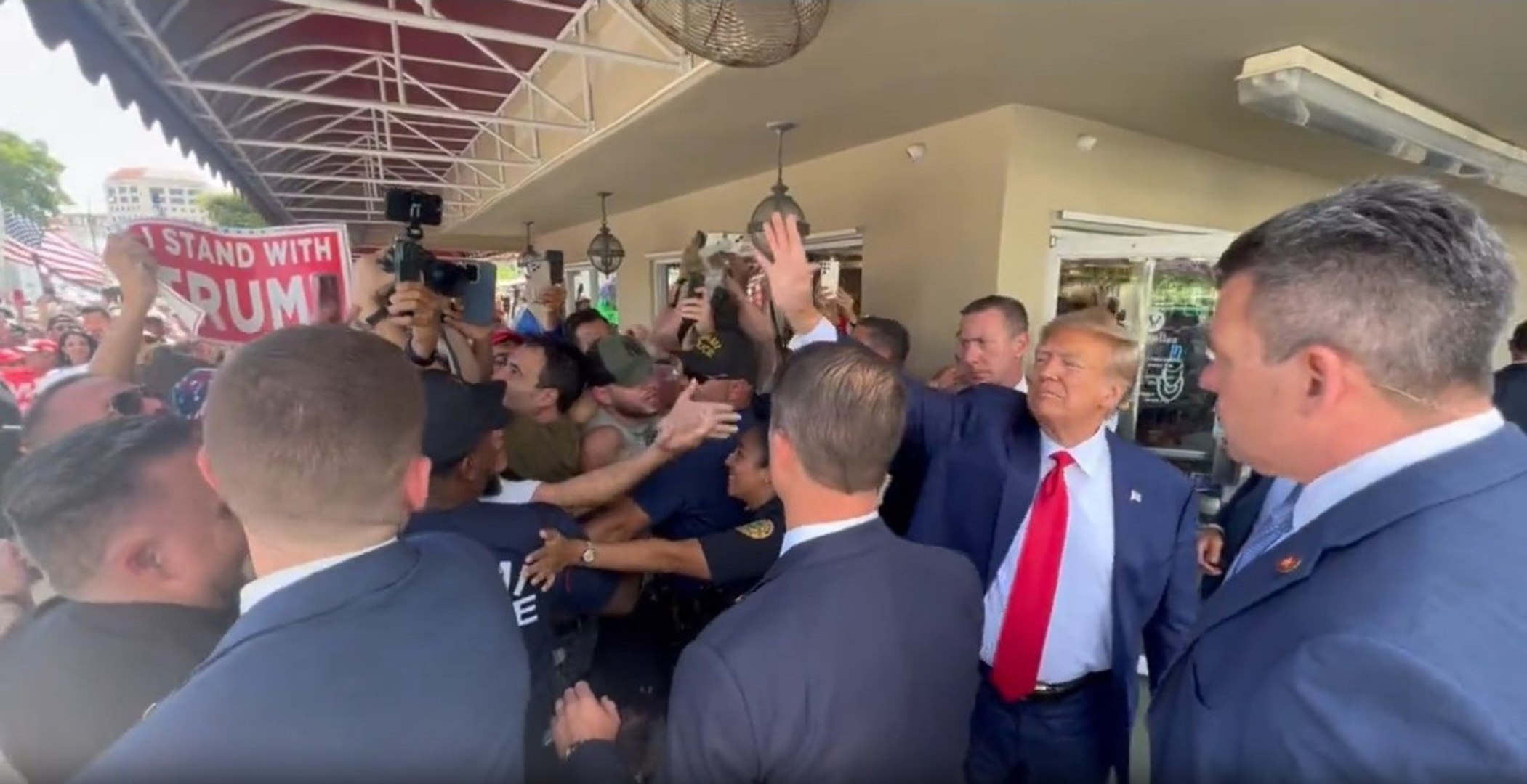 Donald Trump being met and feted by religious leaders in Miami