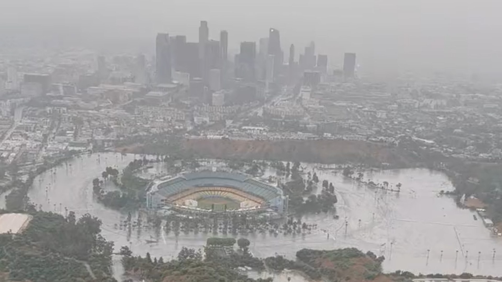 Hurricane Hilary turned Dodger Stadium into an island