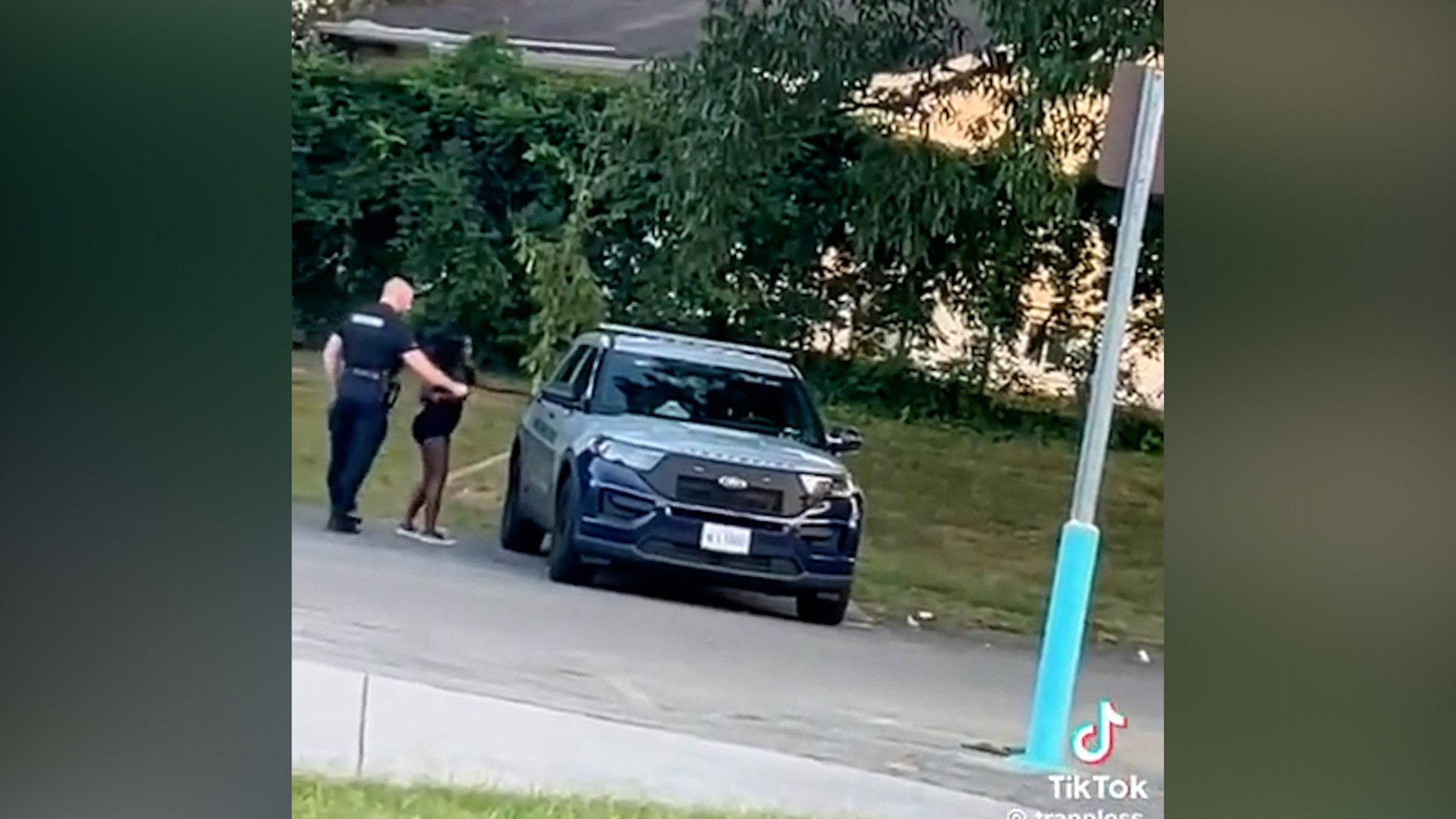 Maryland police officer kissing a woman and taking her in the back caught on video