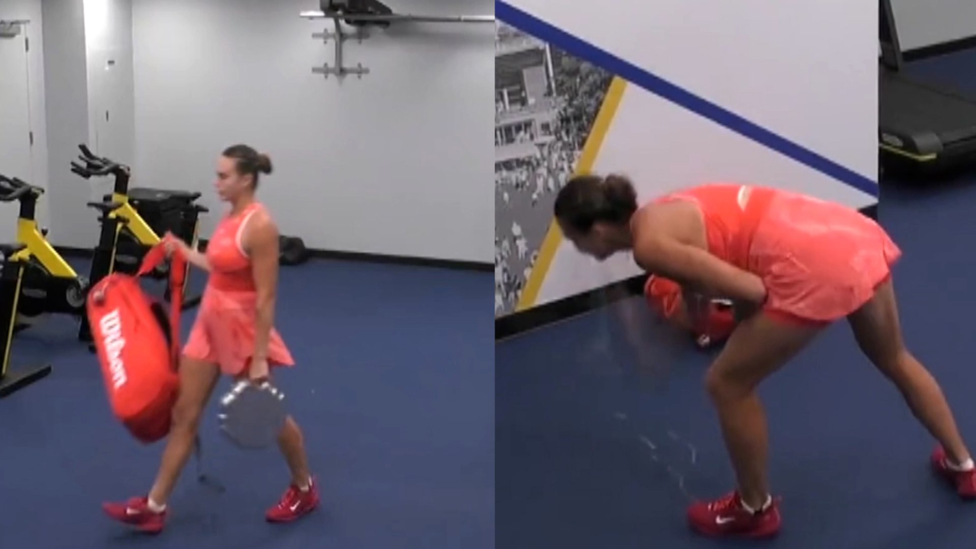 Sabalenka takes her frustration out on her racket after losing the US Open final